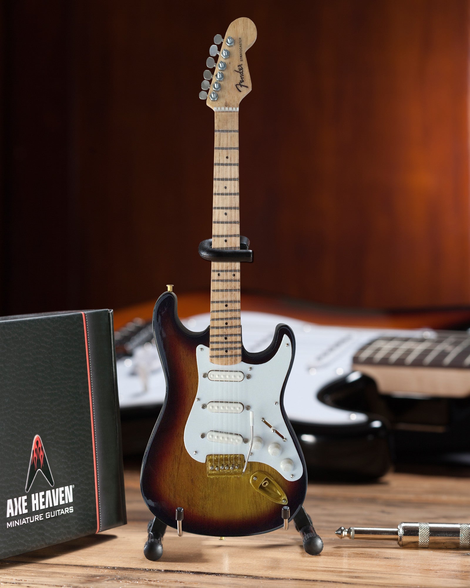 OFFICIALLY LICENSED FENDER™ STRAT™ 60TH ANNIVERSARY SUNBURST MINI GUITAR REPLICA