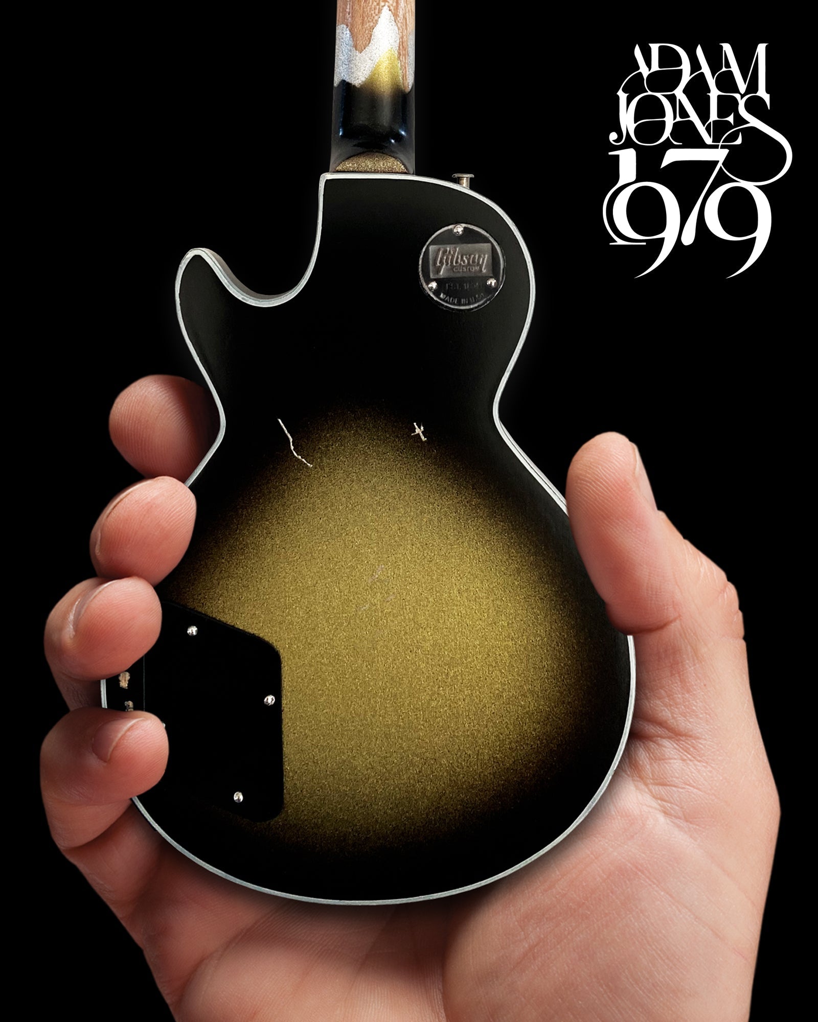 Adam Jones 1979 Gibson Les Paul Custom - Antique Silverburst Mini Guitar Replica 1:4 Scale Model