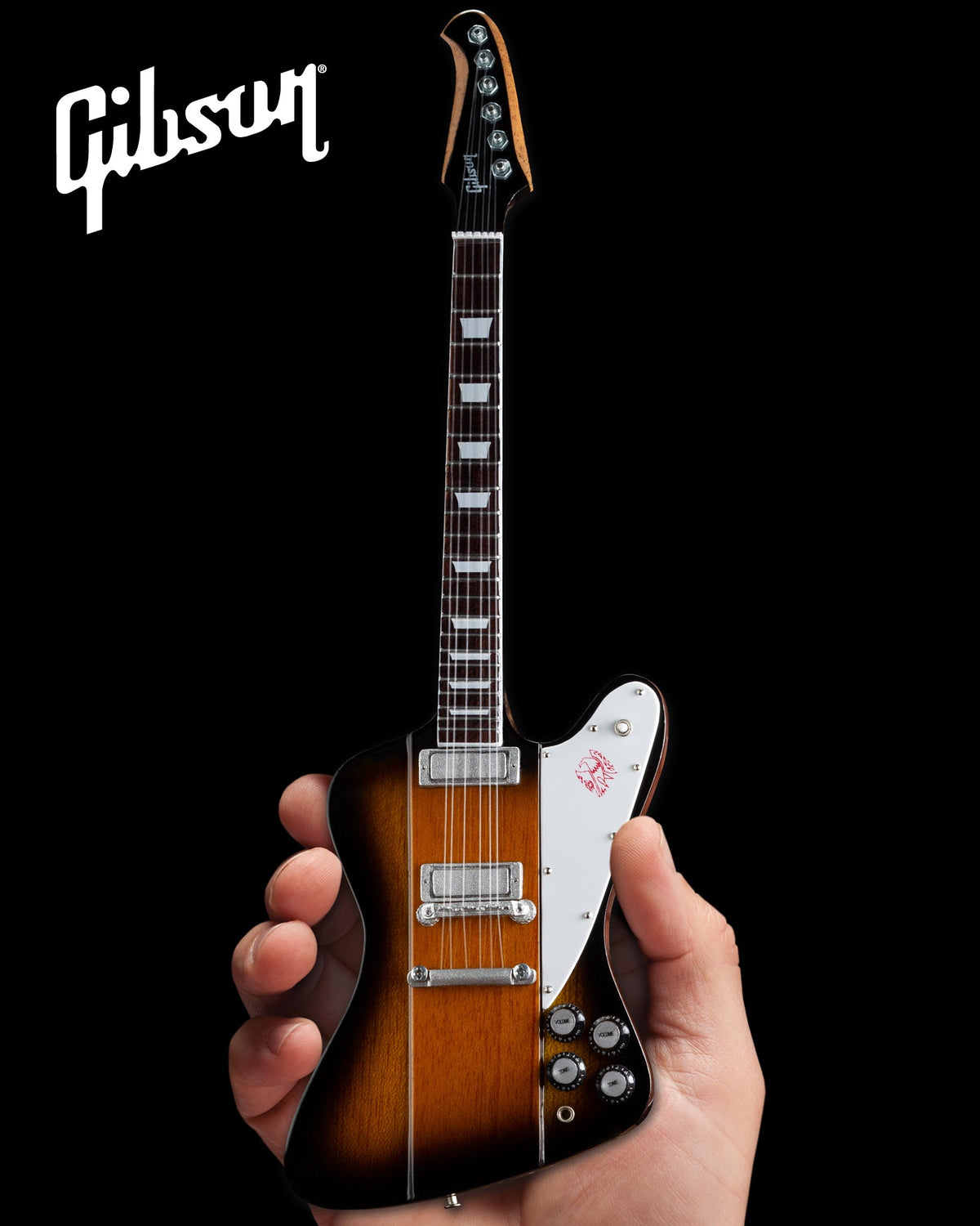 GIBSON FIREBIRD V VINTAGE SUNBURST 1:4 SCALE MINI GUITAR MODEL