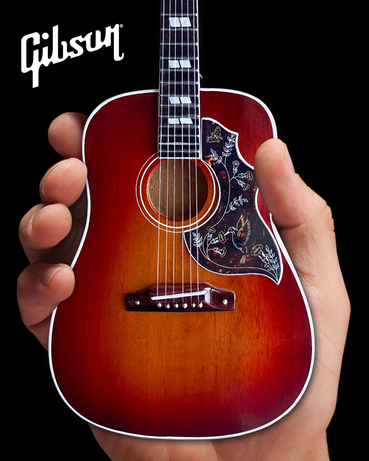 GIBSON HUMMINGBIRD VINTAGE CHERRY 1:4 SCALE MINI GUITAR MODEL