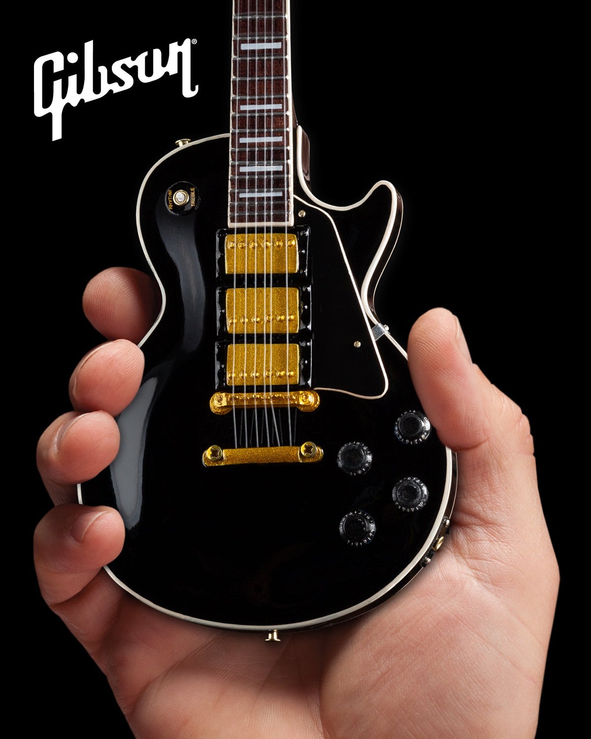 GIBSON LES PAUL CUSTOM EBONY 1:4 SCALE MINI GUITAR MODEL