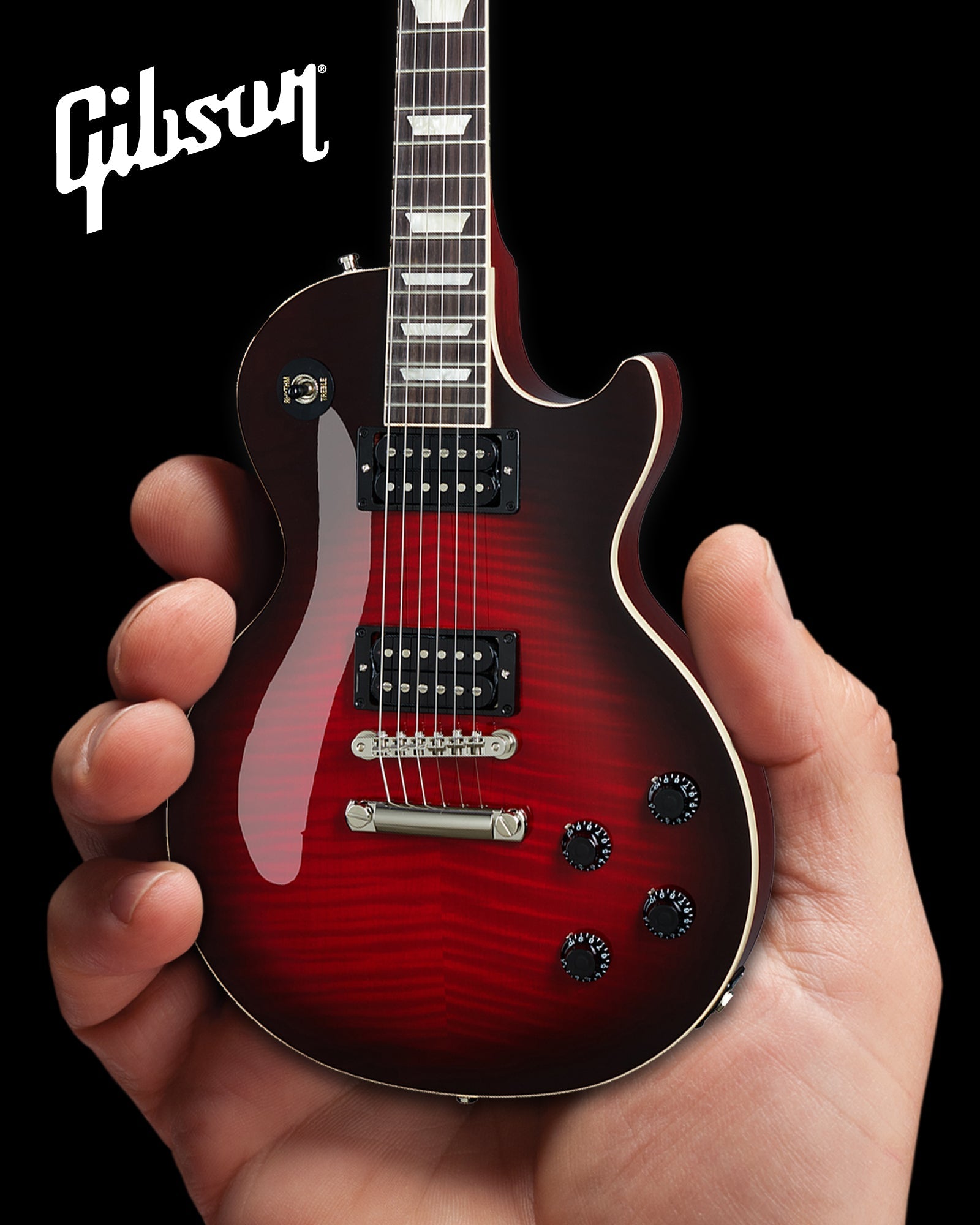 SLASH GIBSON LES PAUL STANDARD VERMILLION BURST 1:4 SCALE MINI GUITAR MODEL