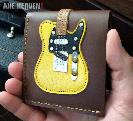 CLASSIC BLONDE ELECTRIC GUITAR WALLET - HANDMADE FROM GENUINE LEATHER