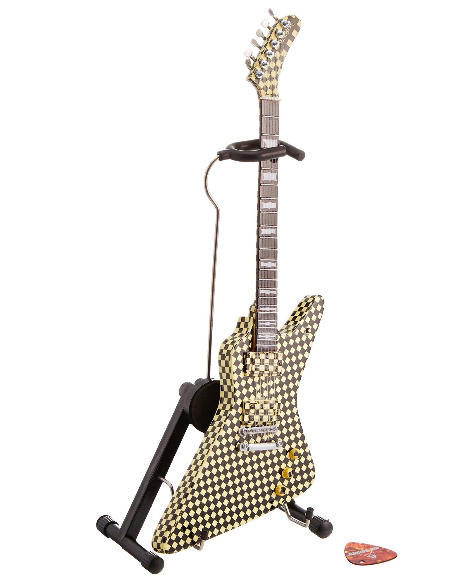 OFFICIALLY LICENSED RICK NIELSEN™ CHECKERED EXP MINI GUITAR REPLICA COLLECTIBLE