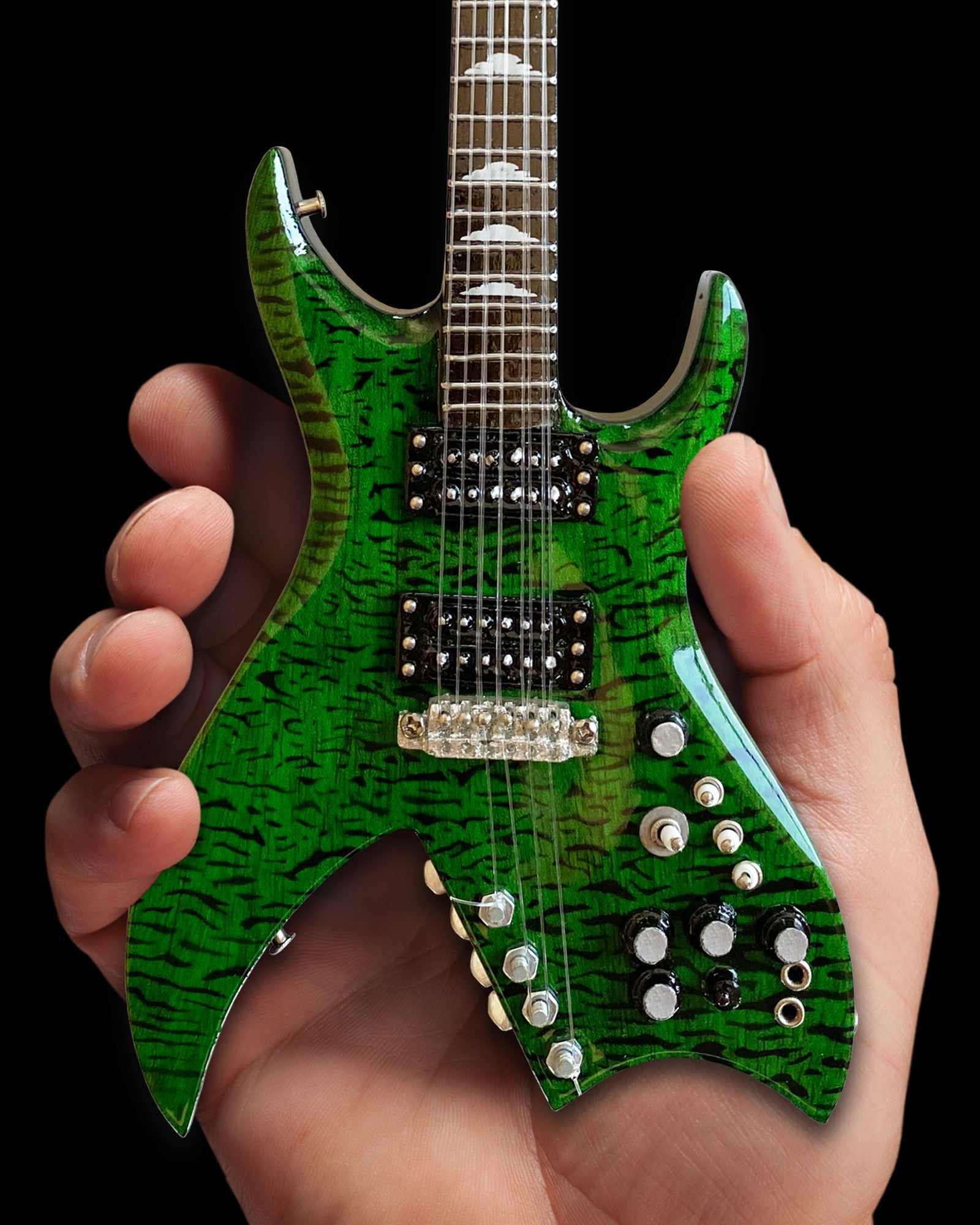 OFFICIAL B.C. RICH® BICH GREEN MINIATURE GUITAR REPLICA COLLECTIBLE
