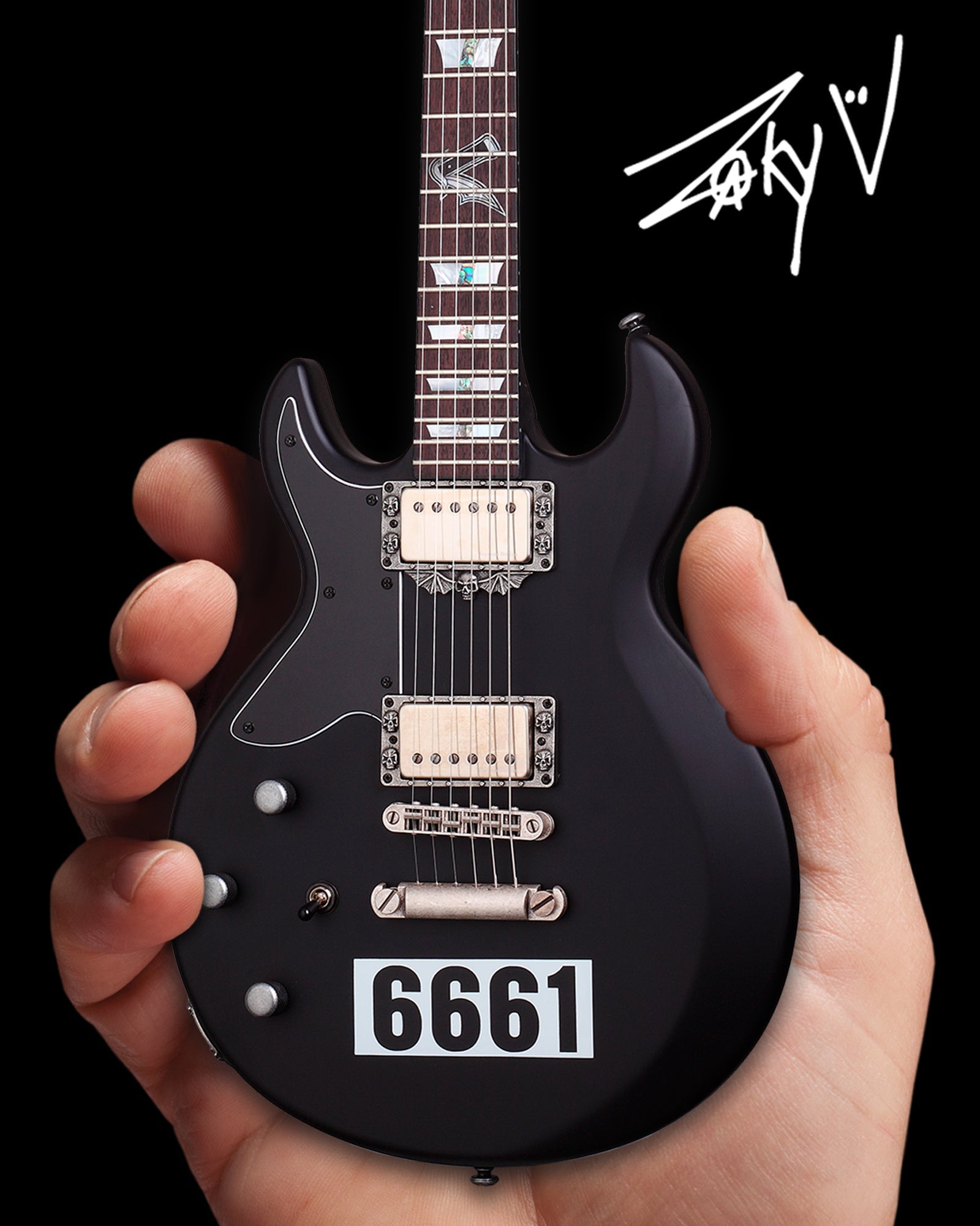 ギター Pocket Guitar OFFICIALLY LICENSED ZACKY VENGEANCE SATIN BLACK 6661 SCHECTER MINI GUI