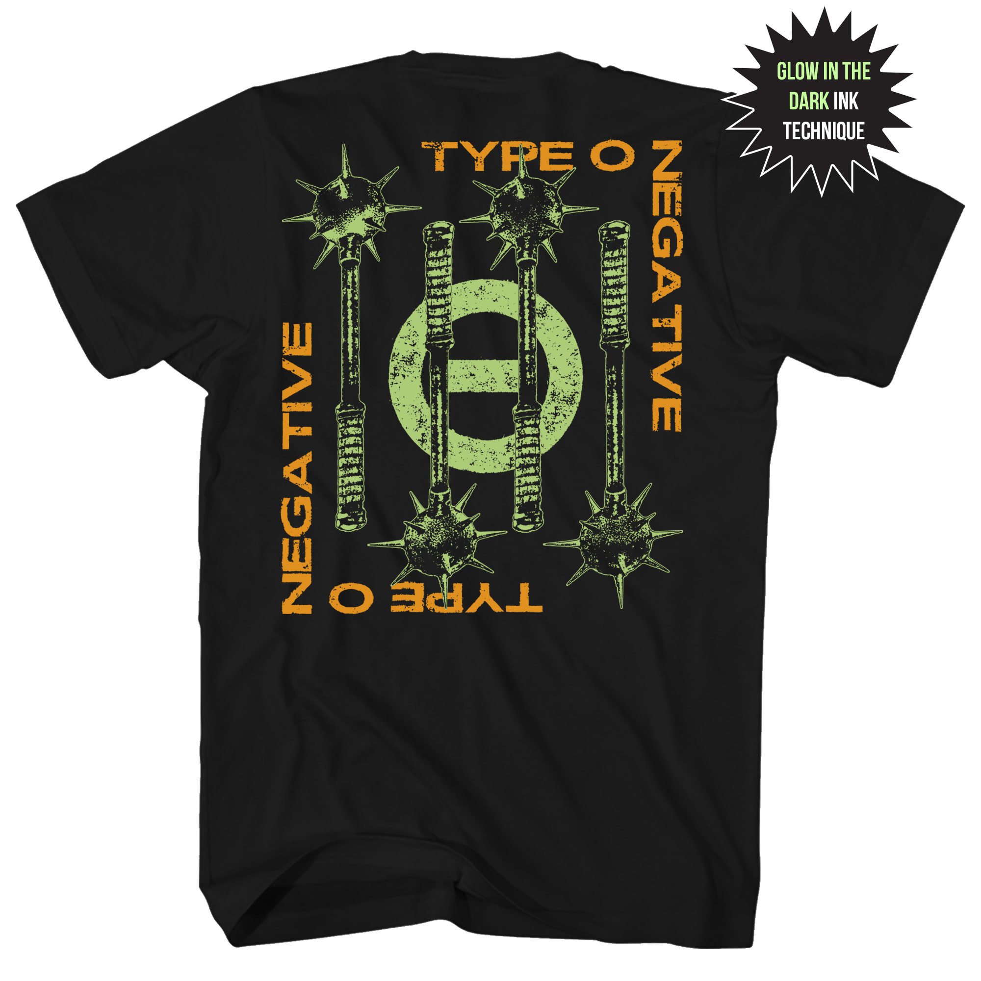 TYPE O NEGATIVE I DONT WANT TO BE ME GLOW IN THE DARK FRT/BACK BLACK T-SHIRT