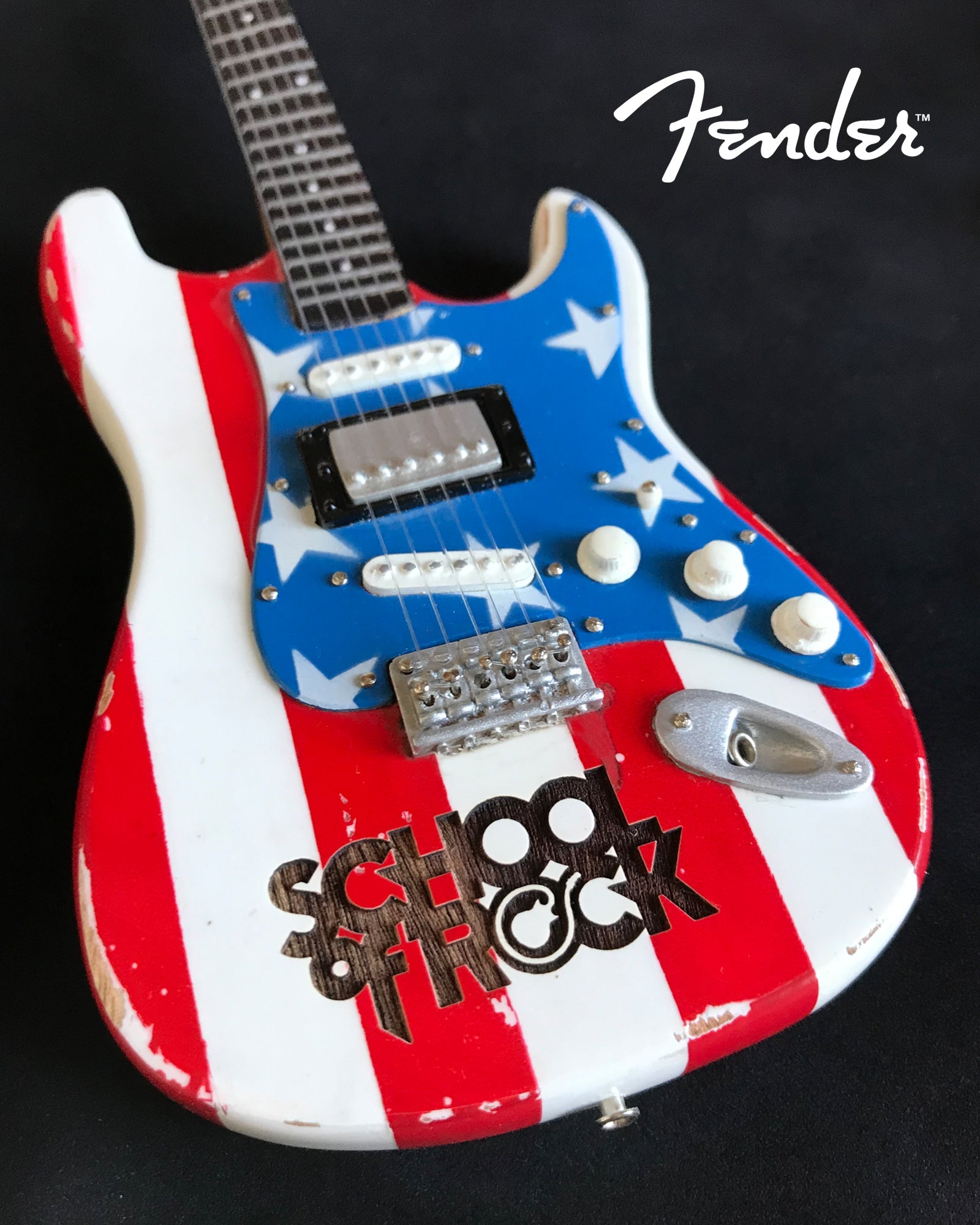SCHOOL OF ROCK® USA LASER ENGRAVED LOGO FENDER® STRATOCASTER MINI GUITAR