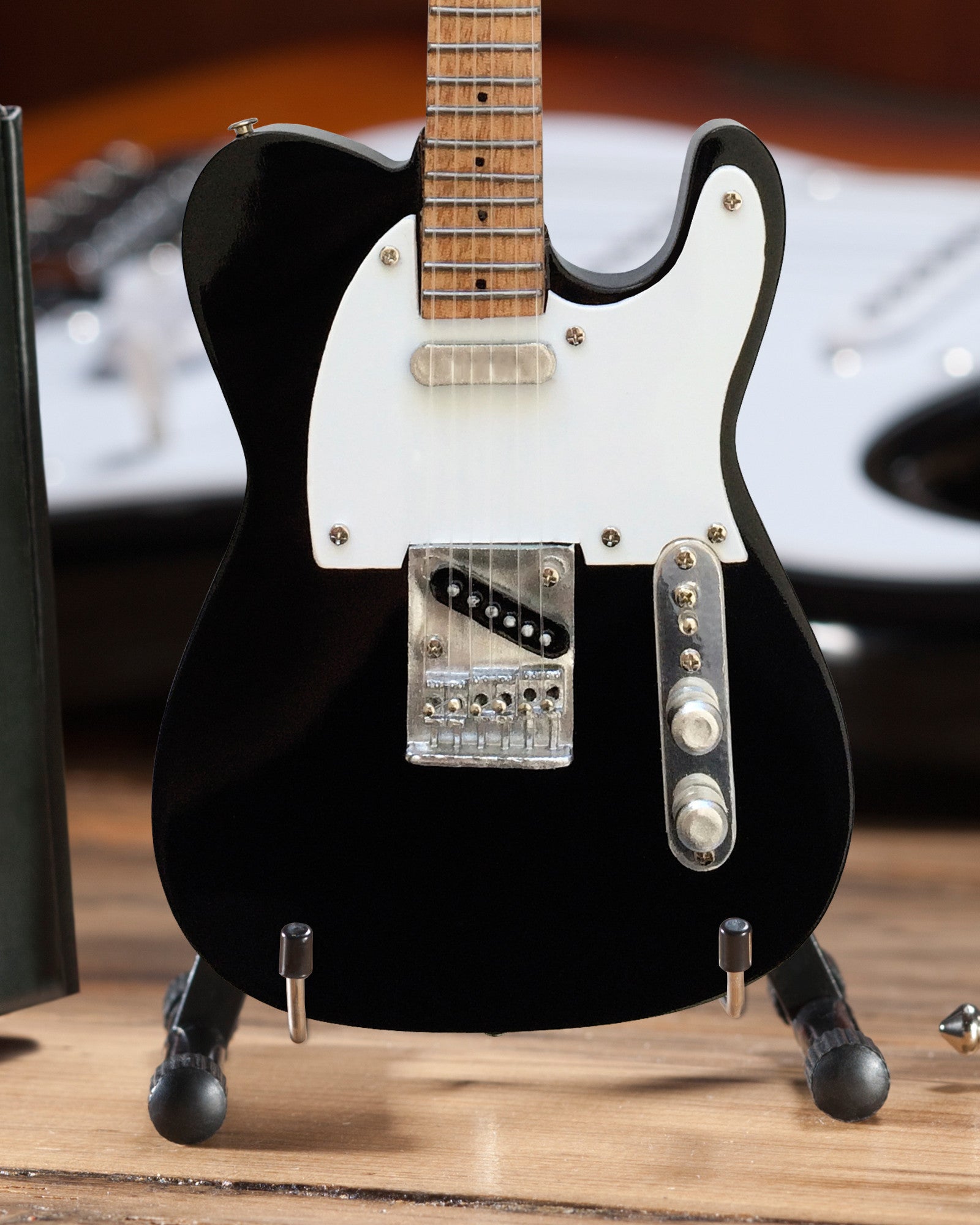 OFFICIALLY LICENSED MINIATURE BLACK FENDER™ TELECASTER™ GUITAR REPLICA