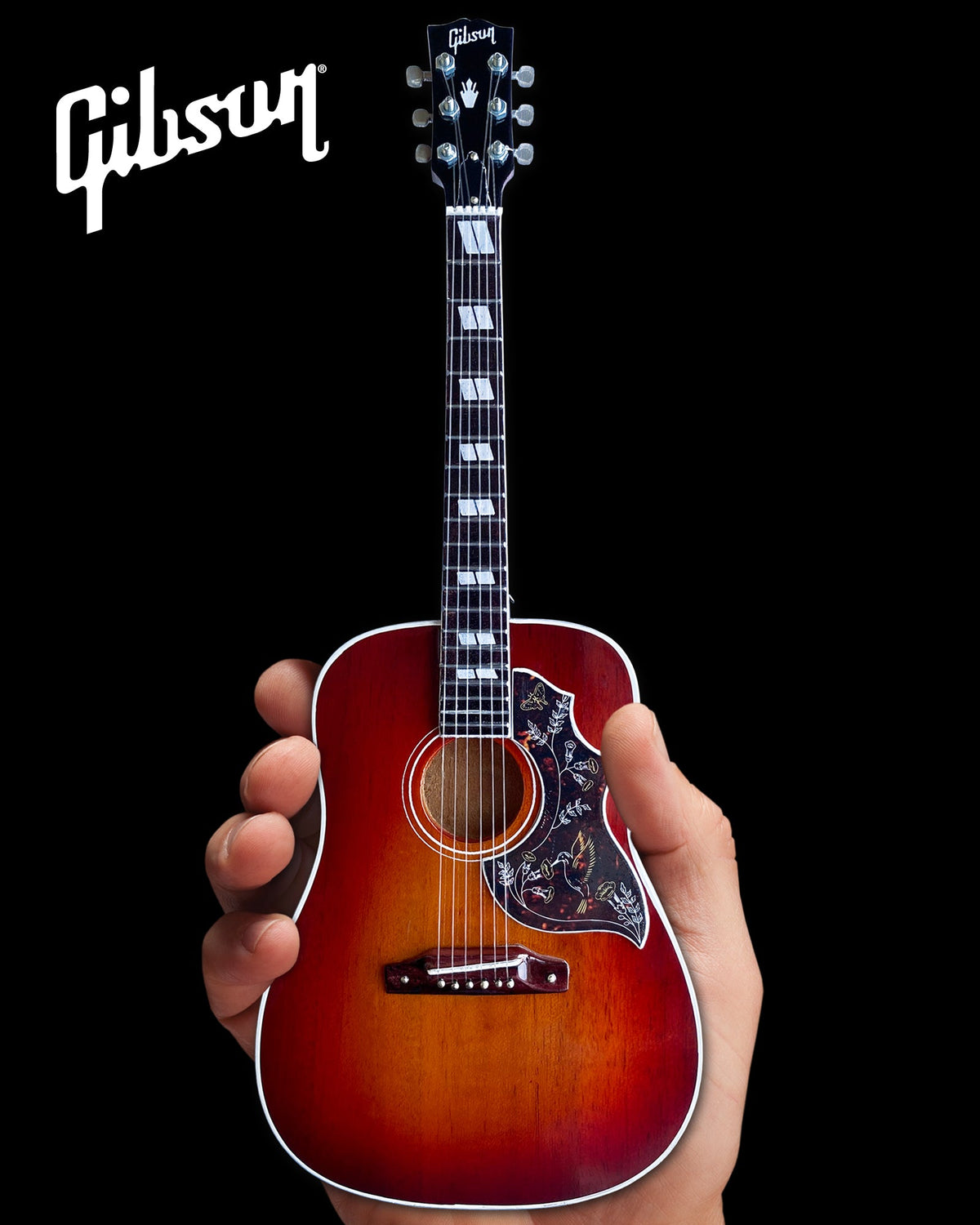GIBSON HUMMINGBIRD VINTAGE CHERRY 1:4 SCALE MINI GUITAR MODEL