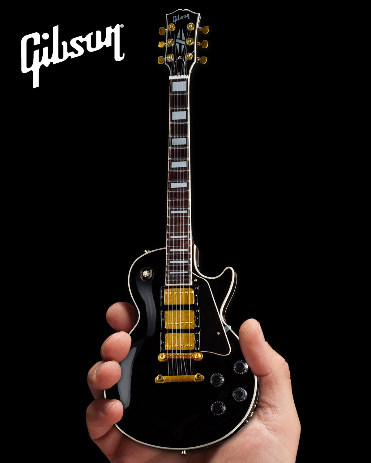 GIBSON LES PAUL CUSTOM EBONY 1:4 SCALE MINI GUITAR MODEL