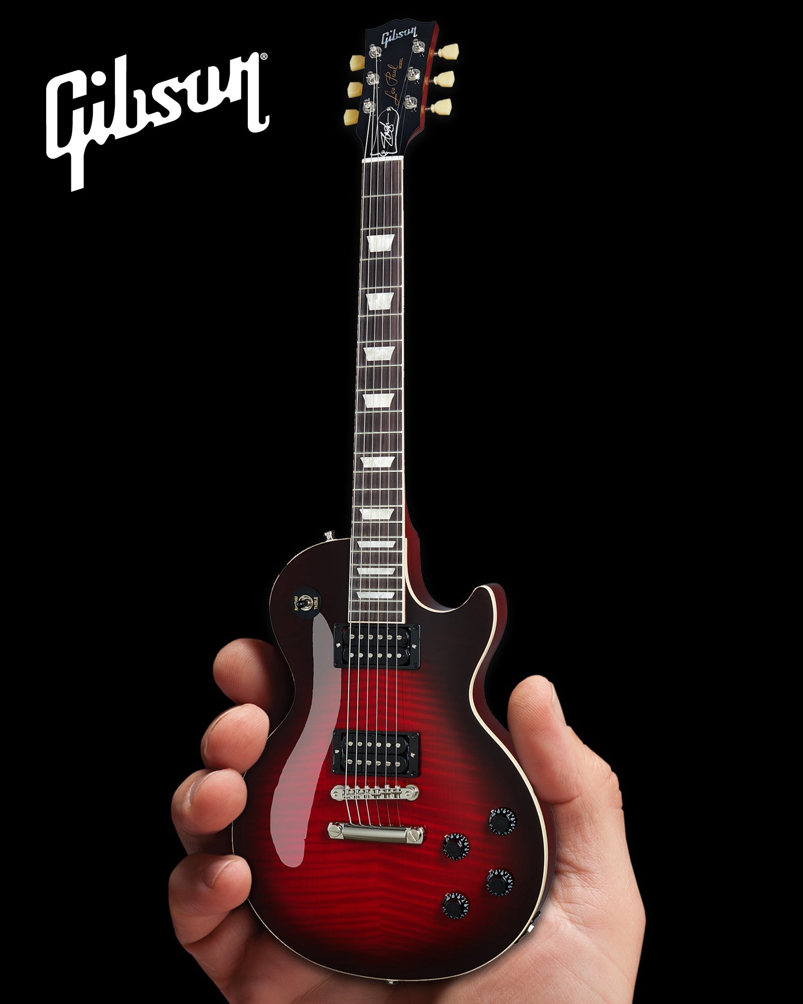 SLASH GIBSON LES PAUL STANDARD VERMILLION BURST 1:4 SCALE MINI GUITAR MODEL