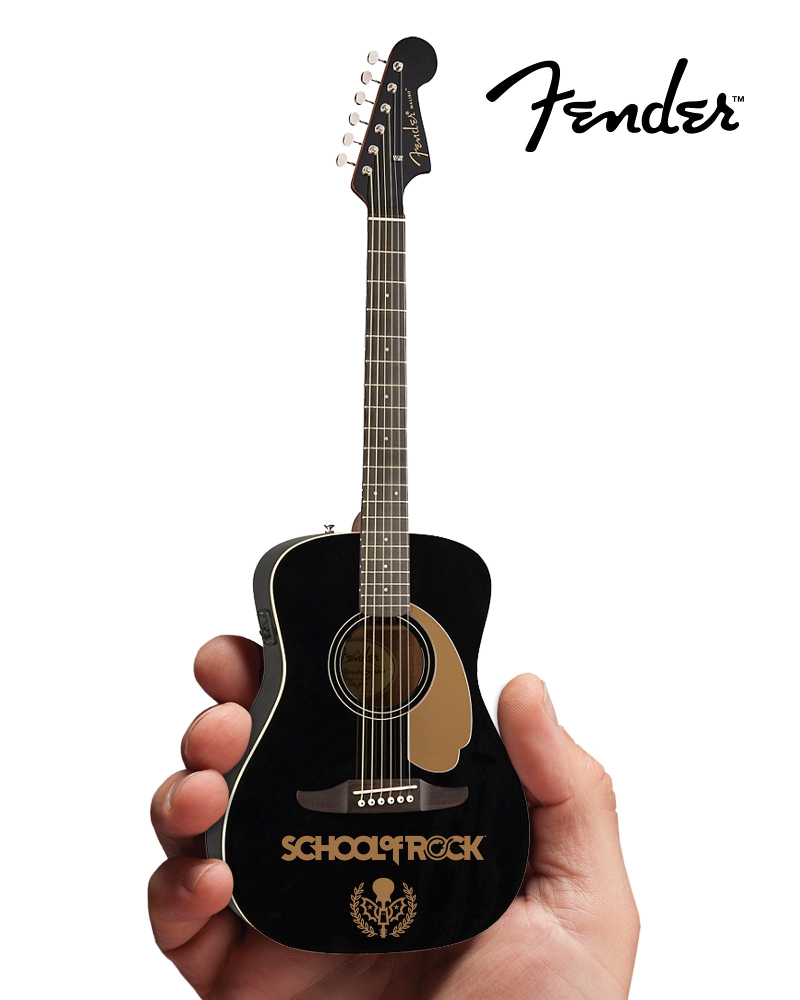 SCHOOL OF ROCK® FENDER® CALIFORNIA MALIBU PLAYER ACOUSTIC-ELECTRIC JETTY BLACK MINI GUITAR