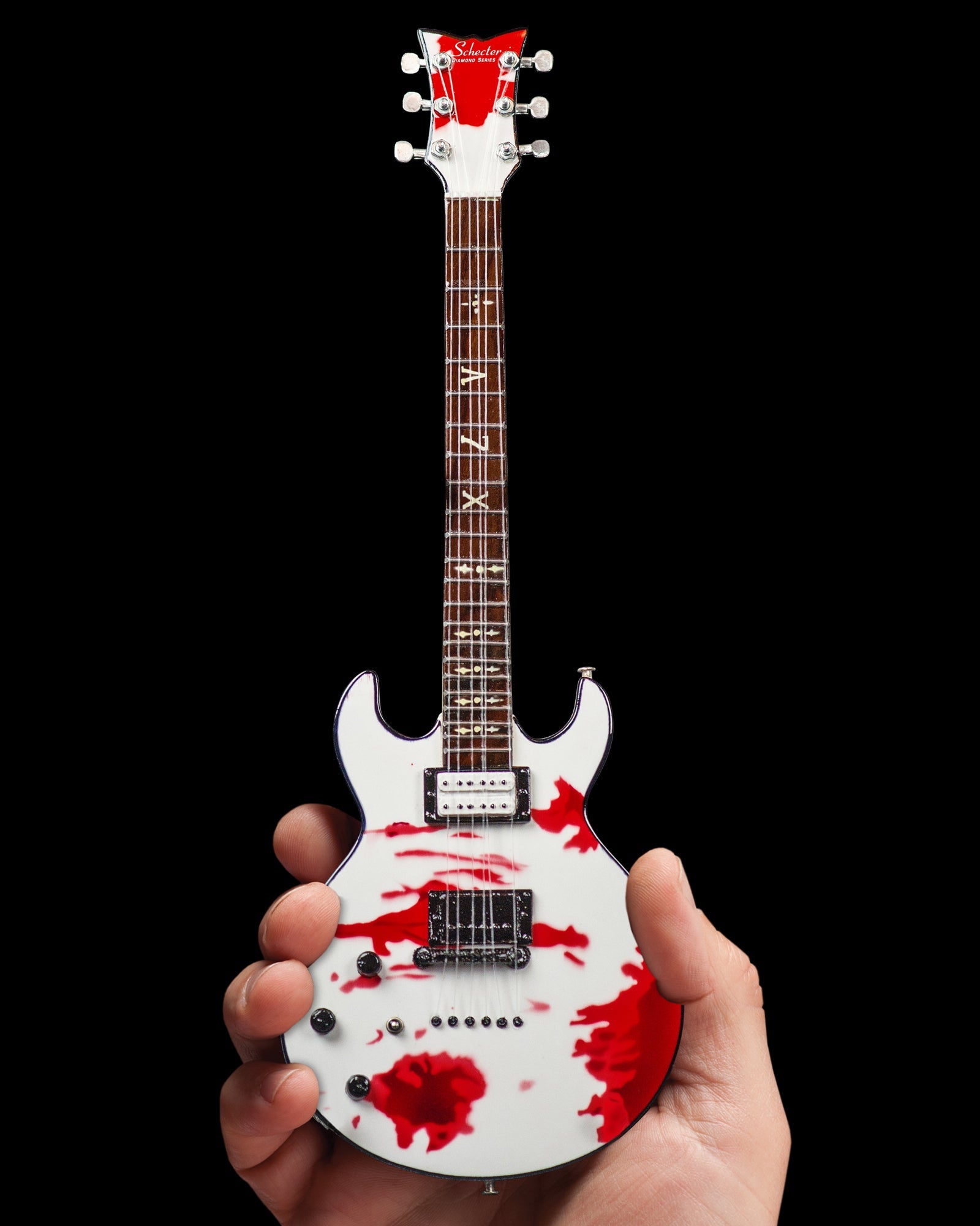 Officially Licensed Zacky Vengeance Blood Splat Schecter Mini Guitar R