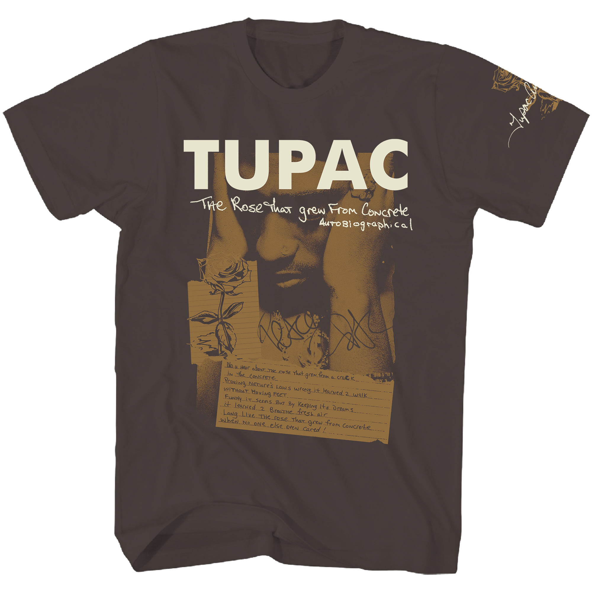 TUPAC BROWN POETRY F/SL T-SHIRT