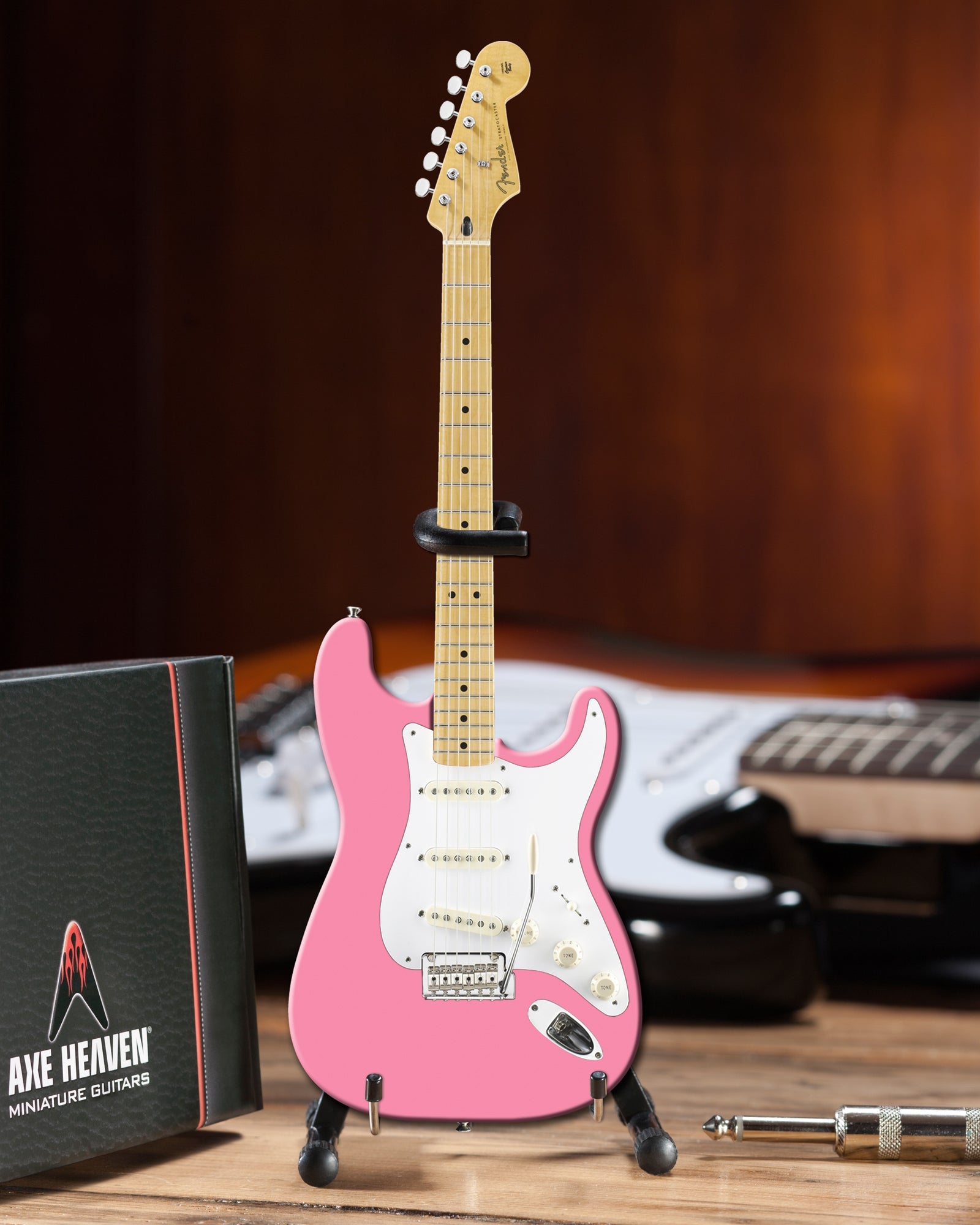 PINK FENDER™ STRAT™ MINIATURE GUITAR REPLICA - OFFICIALLY LICENSED