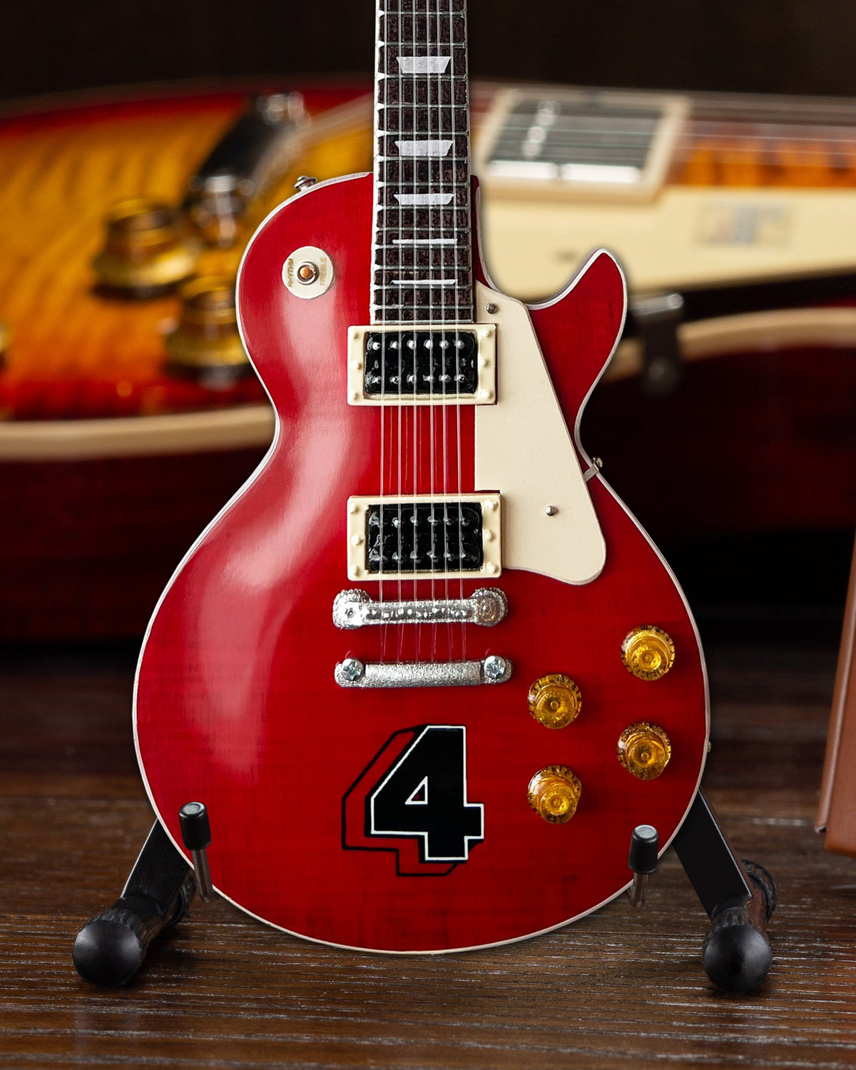 SLASH GIBSON LES PAUL STANDARD TRANSLUCENT CHERRY LIMITED 4 ALBUM EDITION MINI GUITAR MODEL