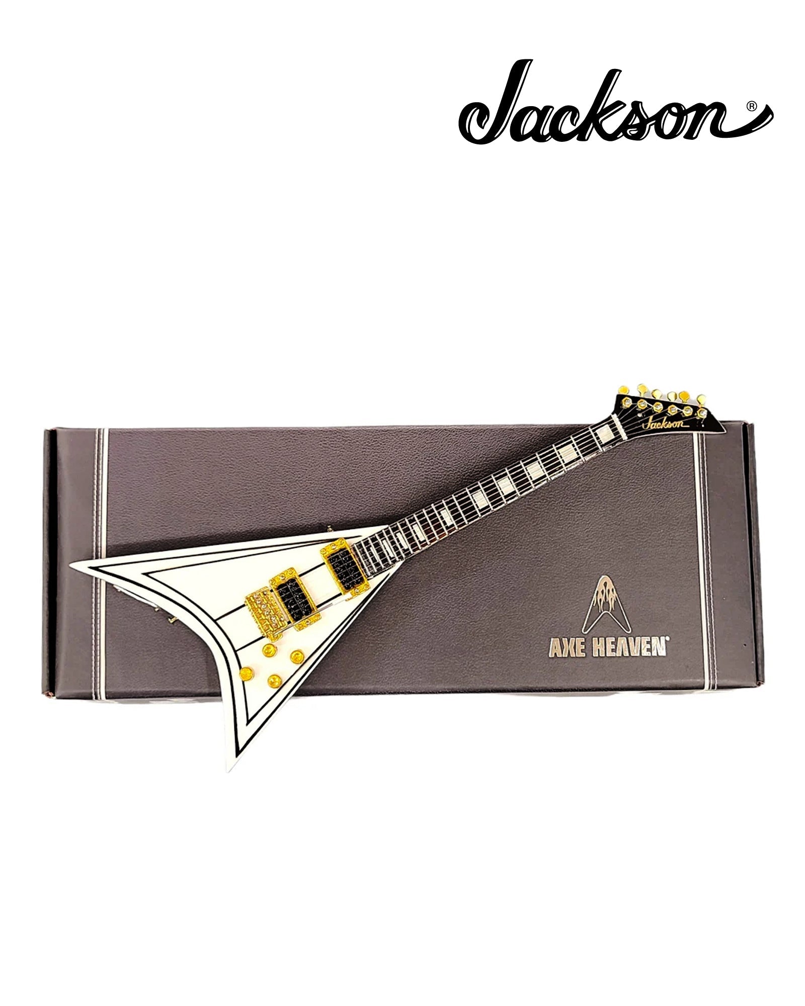 Jackson Guitars® Signature Rhoads White V Miniature Guitar Replica Collectible