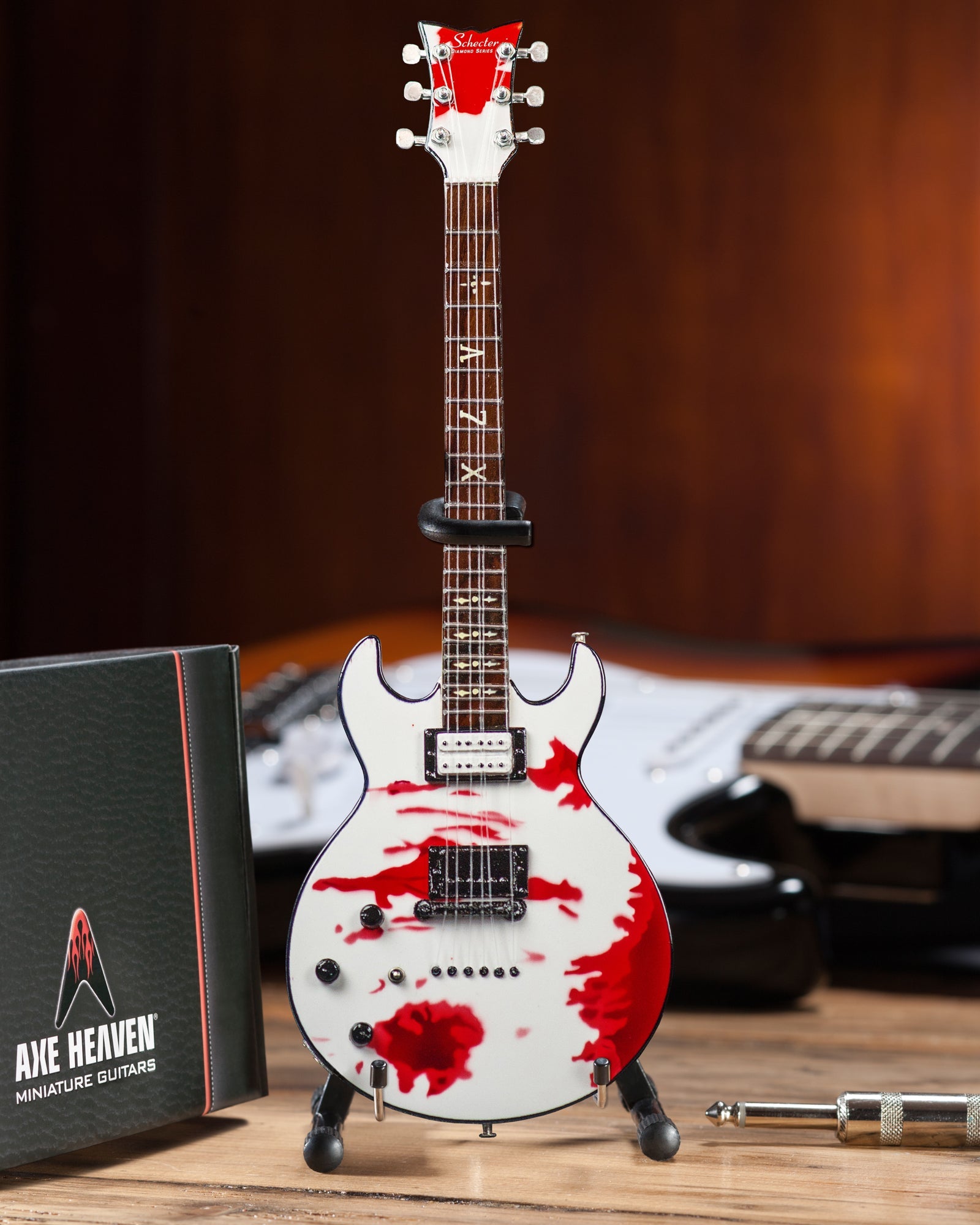 Officially Licensed Zacky Vengeance Blood Splat Schecter Mini Guitar R