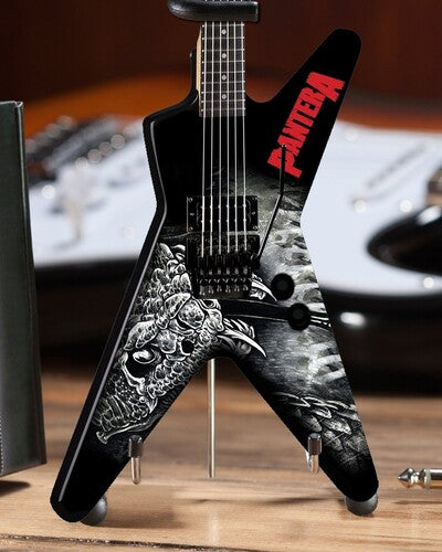 PANTERA - DEAN DIMEBAG -  THE GREAT SOUTHERN TRENDKILL BLACK & WHITE MINI GUITAR