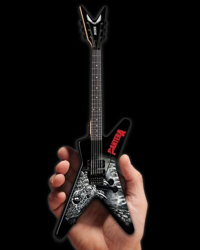 PANTERA - DEAN DIMEBAG -  THE GREAT SOUTHERN TRENDKILL BLACK & WHITE MINI GUITAR