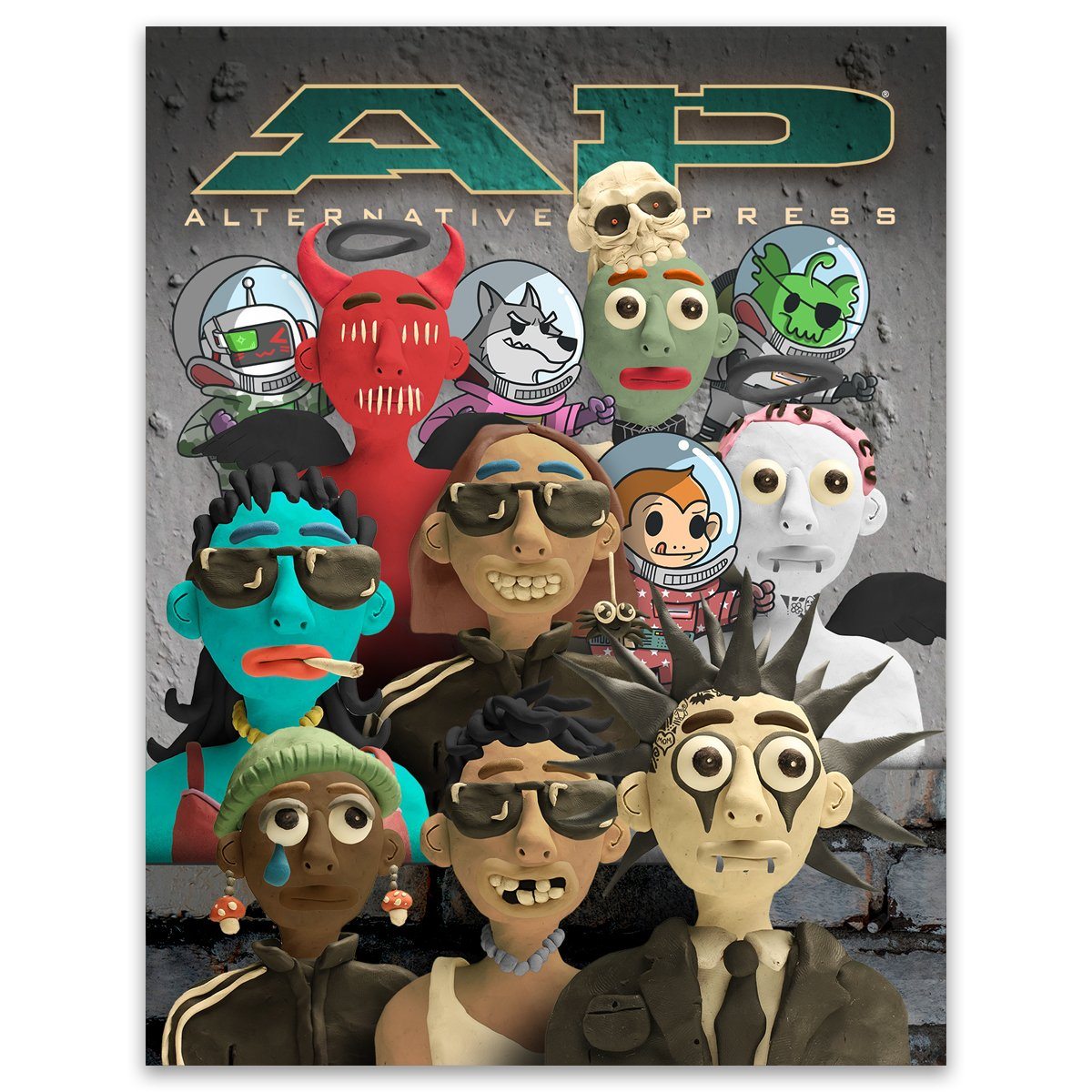 Clay Mates x SpaceBudz - Alternative Press Magazine Issue 401 - December 2021 New Gen Magazine Alternative Press