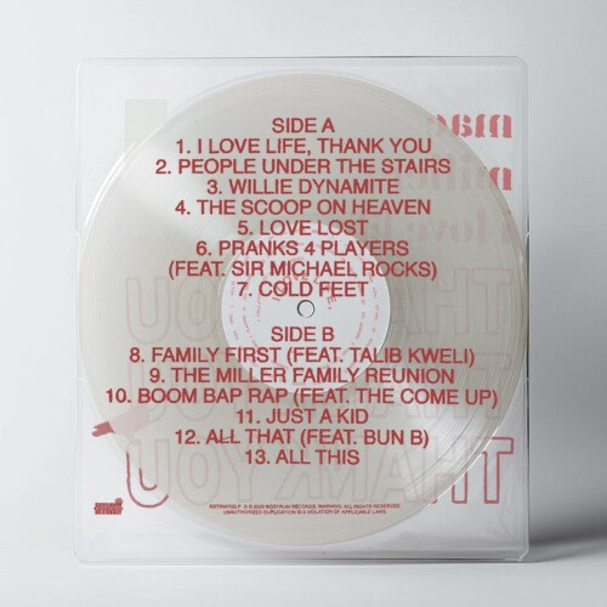 MAC MILLER 'I LOVE LIFE, THANK YOU' LP (Clear Vinyl)