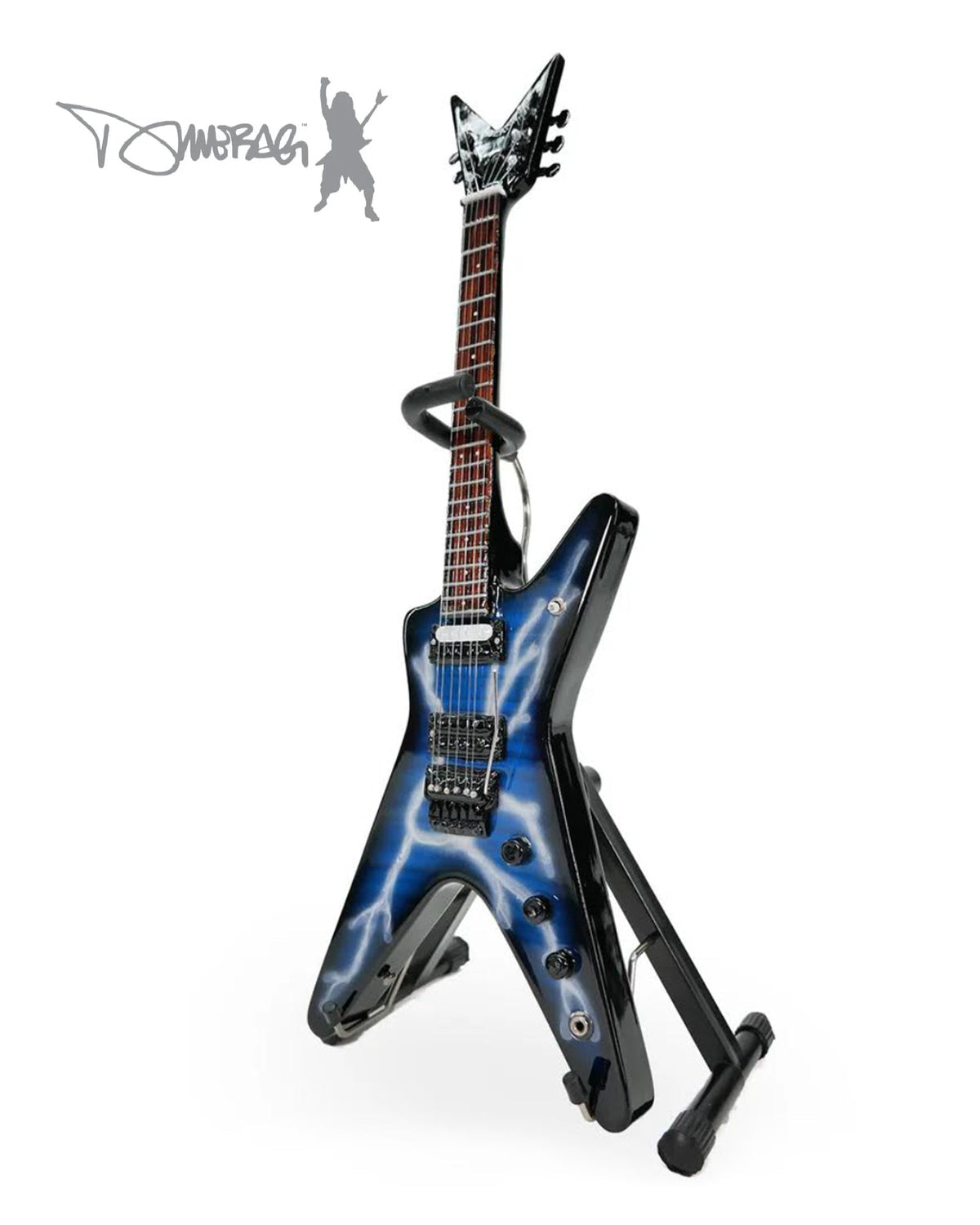 LICENSED DIMEBAG DARRELL SIGNATURE LIGHTNING BOLT MINIATURE GUITAR REPLICA
