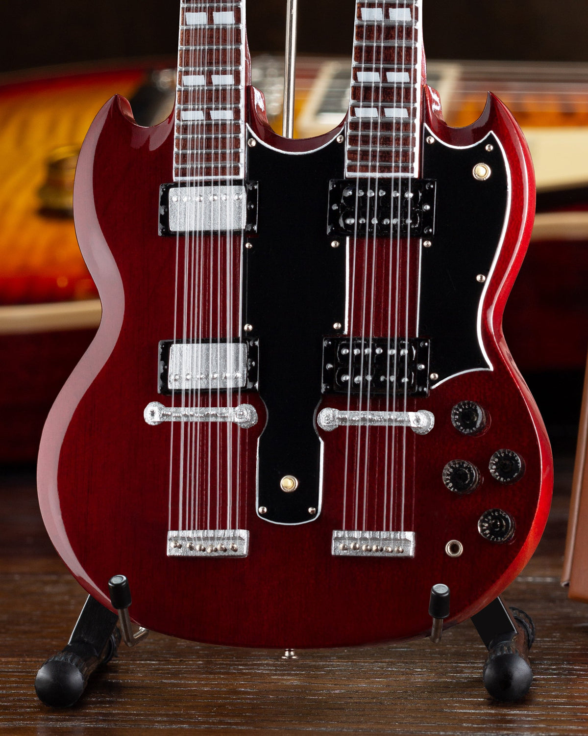 GIBSON SG EDS-1275 DOUBLENECK CHERRY 1:4 SCALE MINI GUITAR MODEL