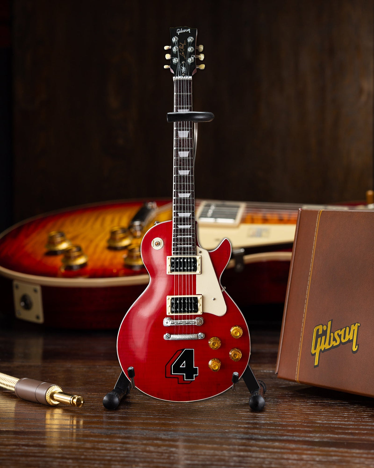 SLASH GIBSON LES PAUL STANDARD TRANSLUCENT CHERRY LIMITED 4 ALBUM EDITION MINI GUITAR MODEL
