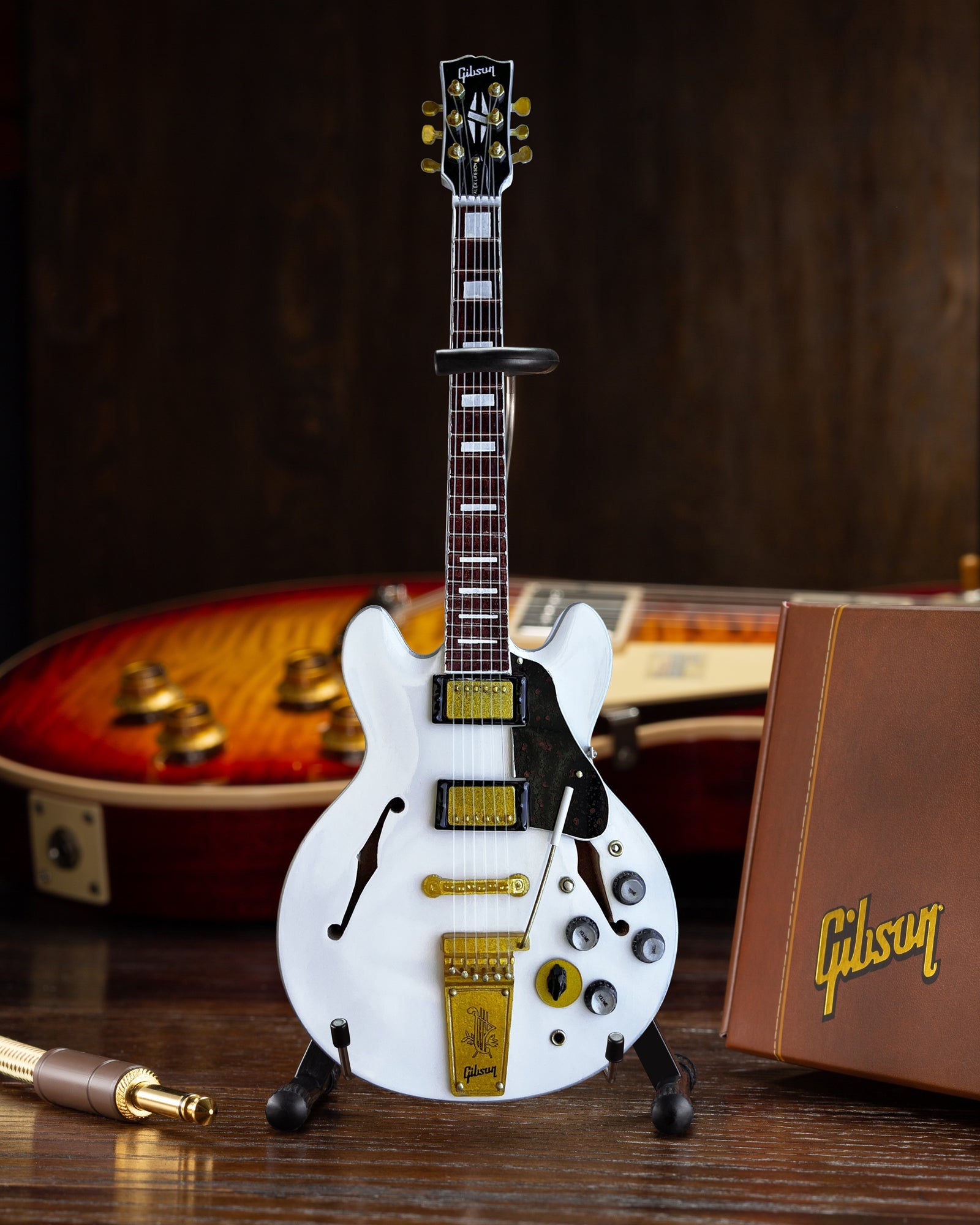 ALEX LIFESON SIGNATURE ES-355 GIBSON ALPINE WHITE MINIATURE GUITAR MODEL