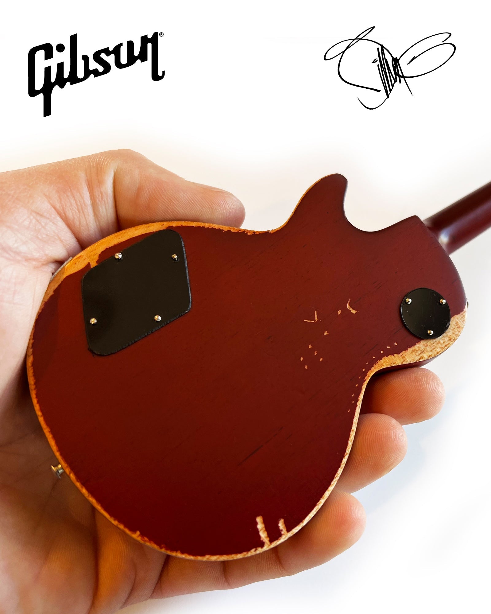 BILLY F GIBBONS AGED "PEARLY GATES" GIBSON LES PAUL MINI GUITAR MODEL
