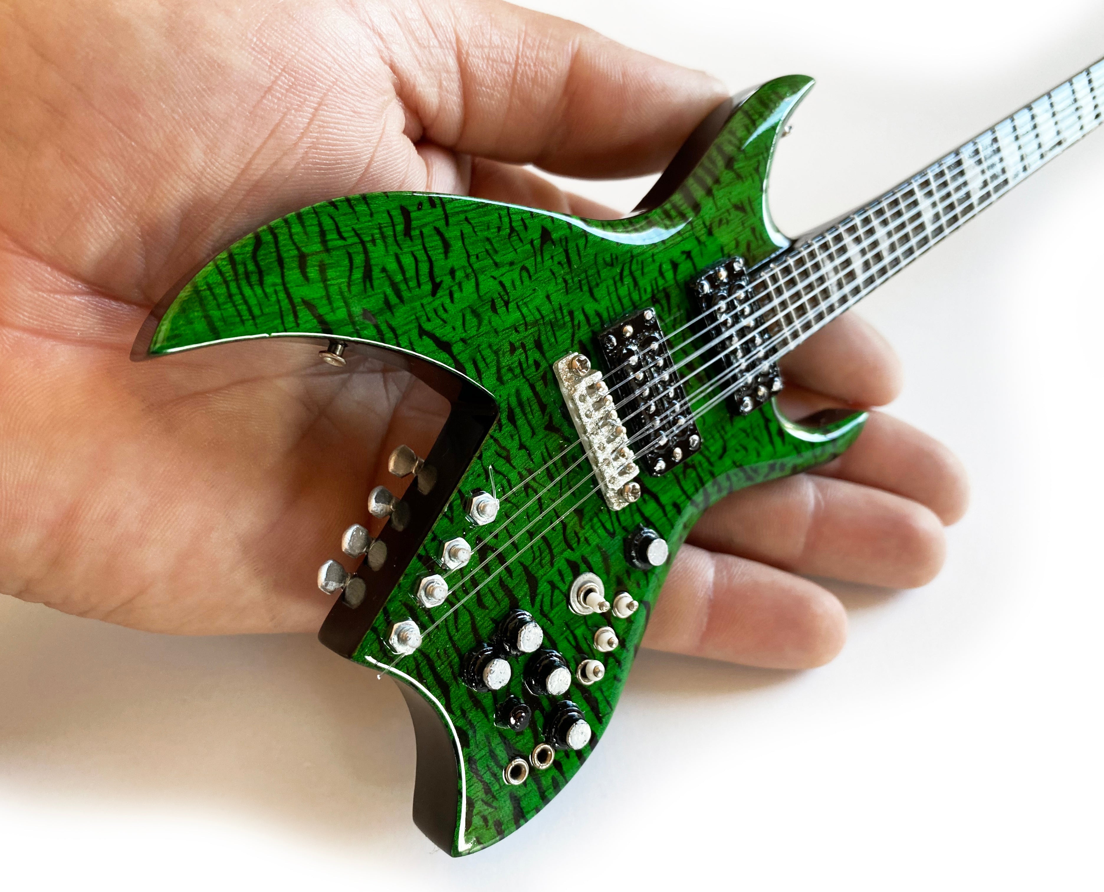 OFFICIAL B.C. RICH® BICH GREEN MINIATURE GUITAR REPLICA COLLECTIBLE