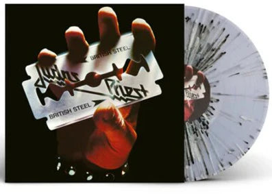 JUDAS PRIEST 'BRITISH STEEL' LP (Import, Black & White Splatter Vinyl)