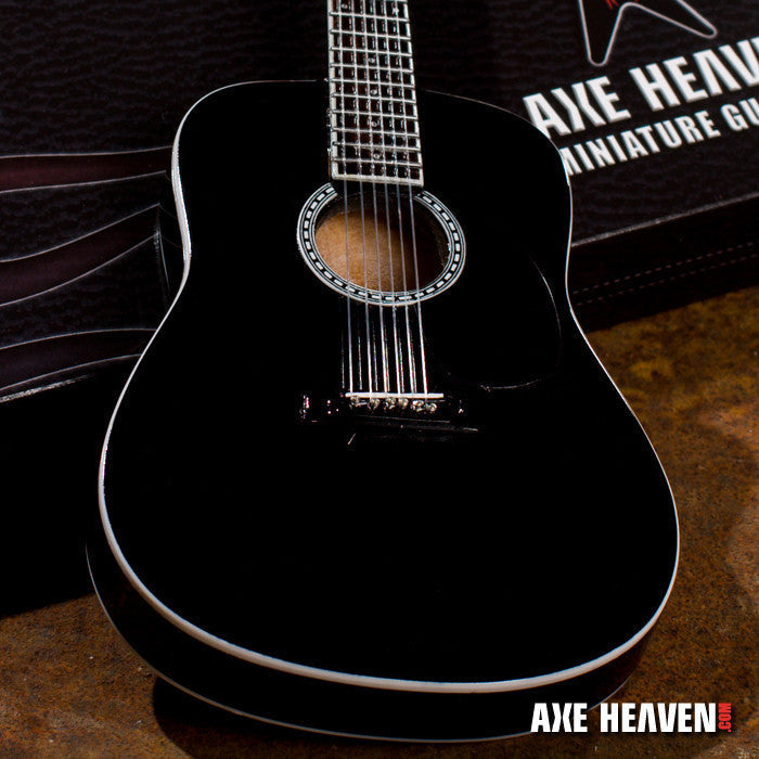 SIGNATURE BLACK MINIATURE ACOUSTIC GUITAR REPLICA COLLECTIBLE