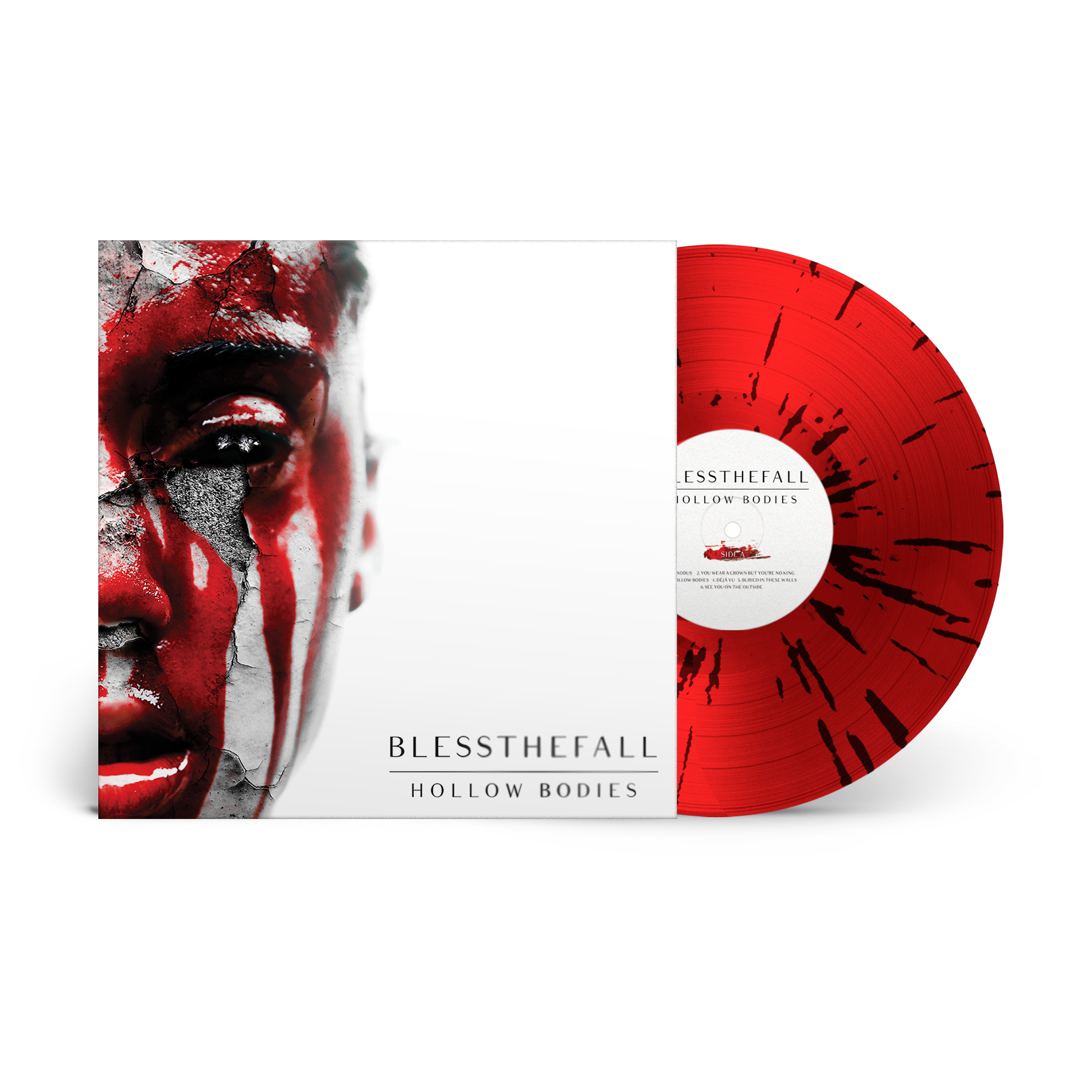 BLESSTHEFALL ‘HOLLOW BODIES’ 10TH ANNIVERSARY LP (Limited Edition – Only 500 Made, Red w/ Black Splatter Vinyl)