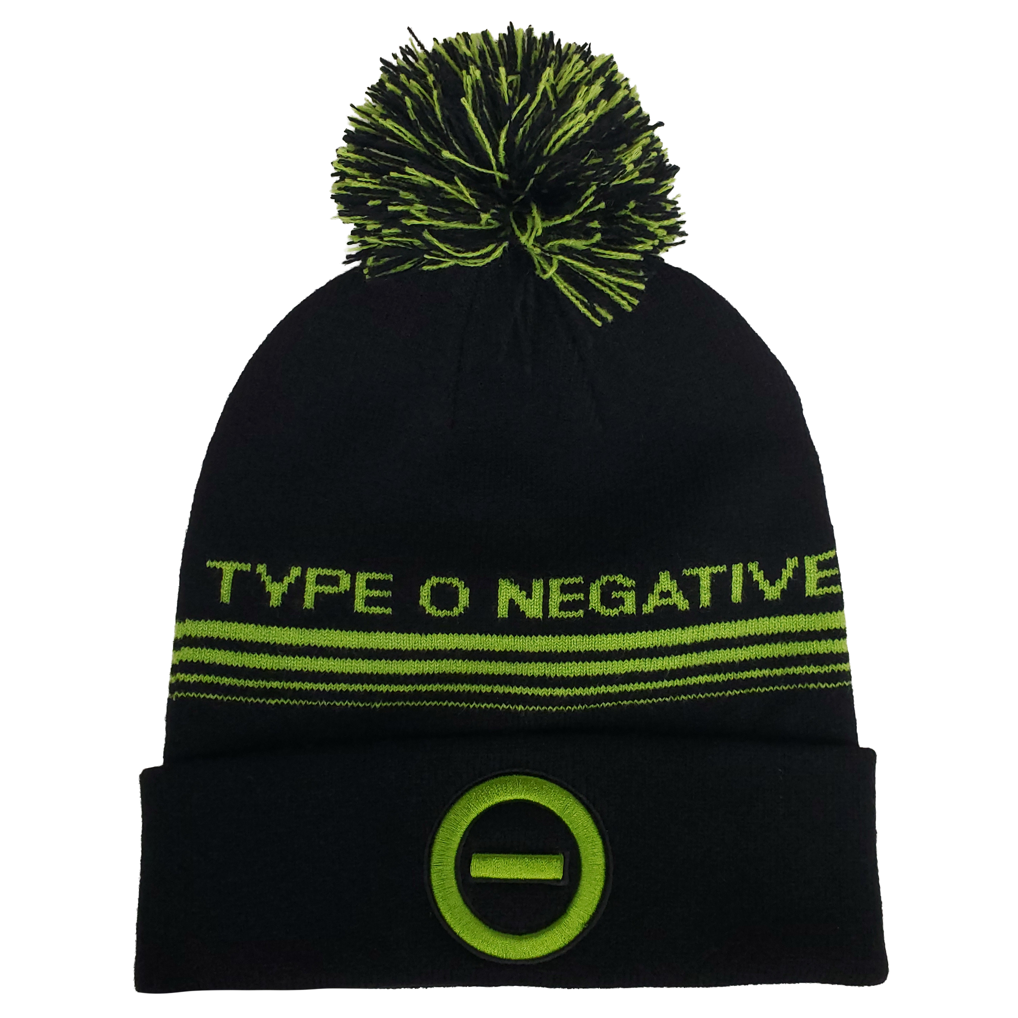 TYPE O NEGATIVE JACQUARD RIBBED POM KNIT HAT