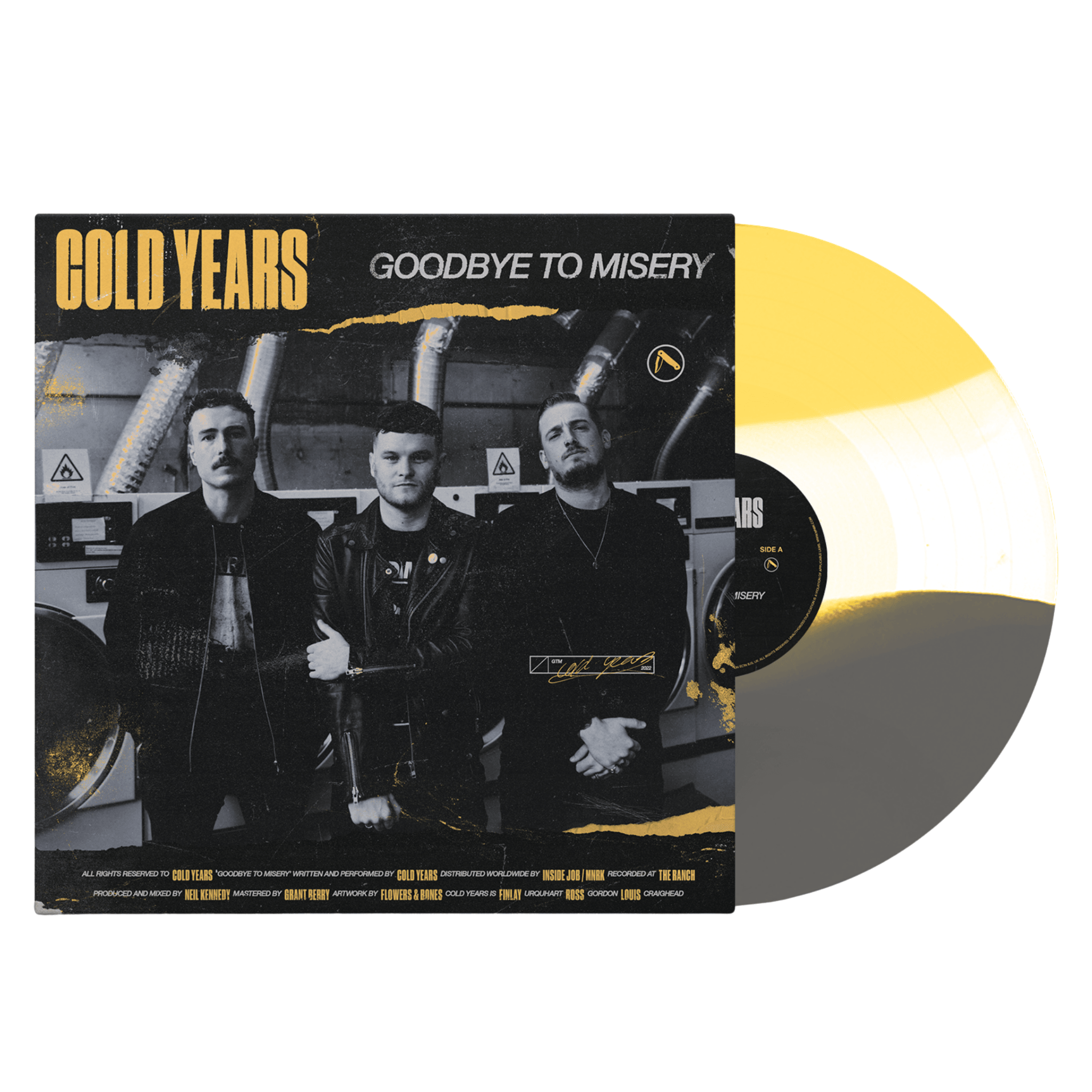 COLD YEARS 'GOODBYE TO MISERY' LP (Canary Yellow, Opaque White, & Opaque Grey Vinyl)