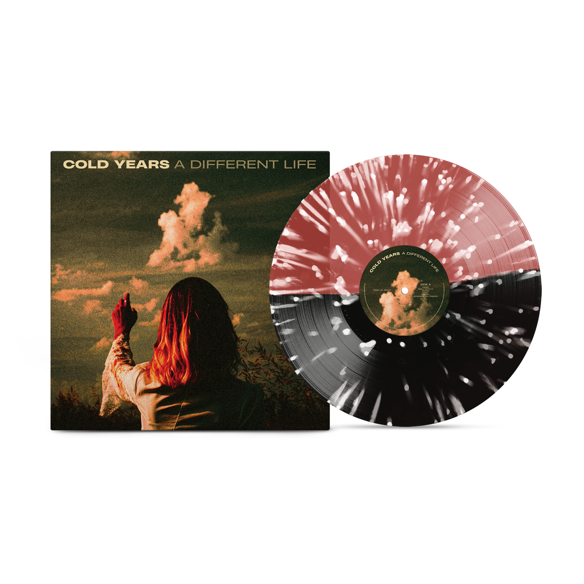 COLD YEARS 'A DIFFERENT LIFE' LP (Half Black, Half Blood Red w/ White Splatter Vinyl)
