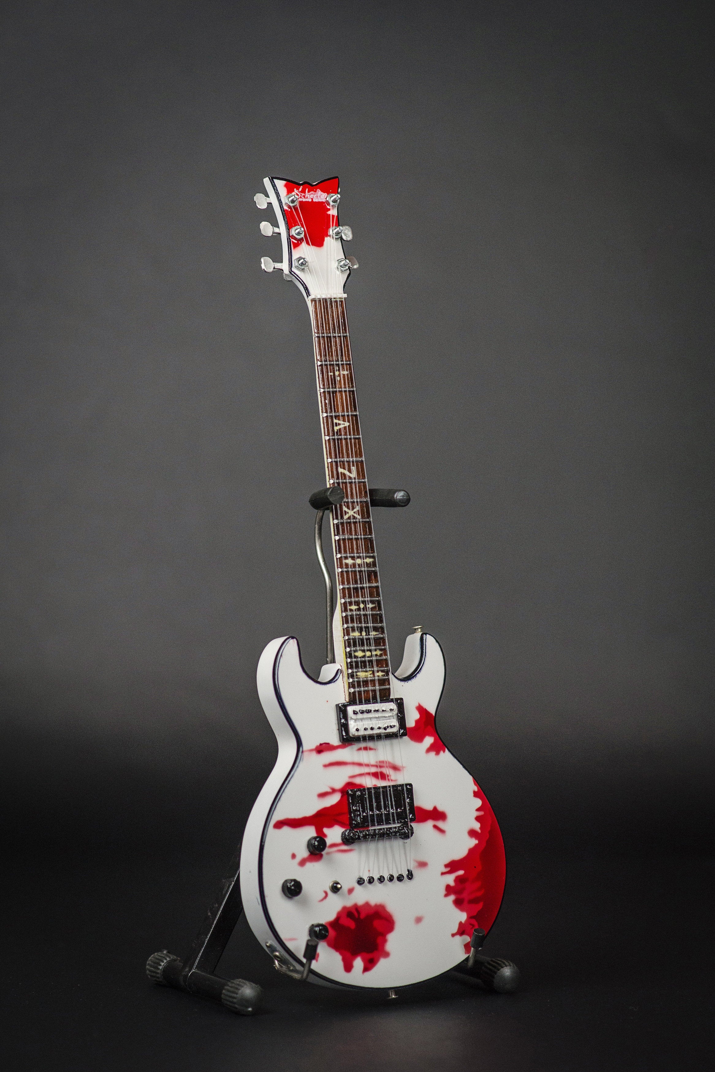Officially Licensed Zacky Vengeance Blood Splat Schecter Mini Guitar R