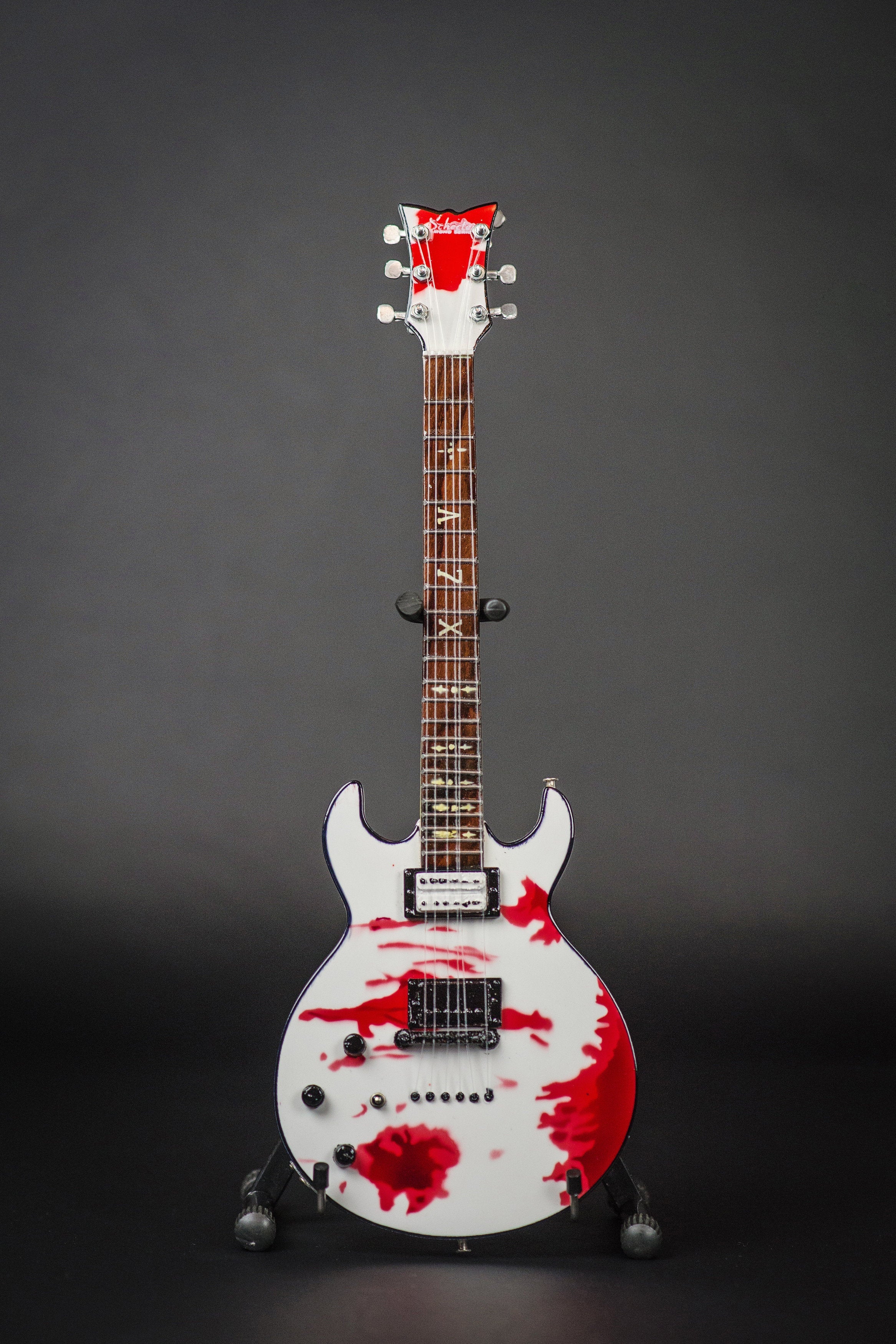 Officially Licensed Zacky Vengeance Blood Splat Schecter Mini Guitar R