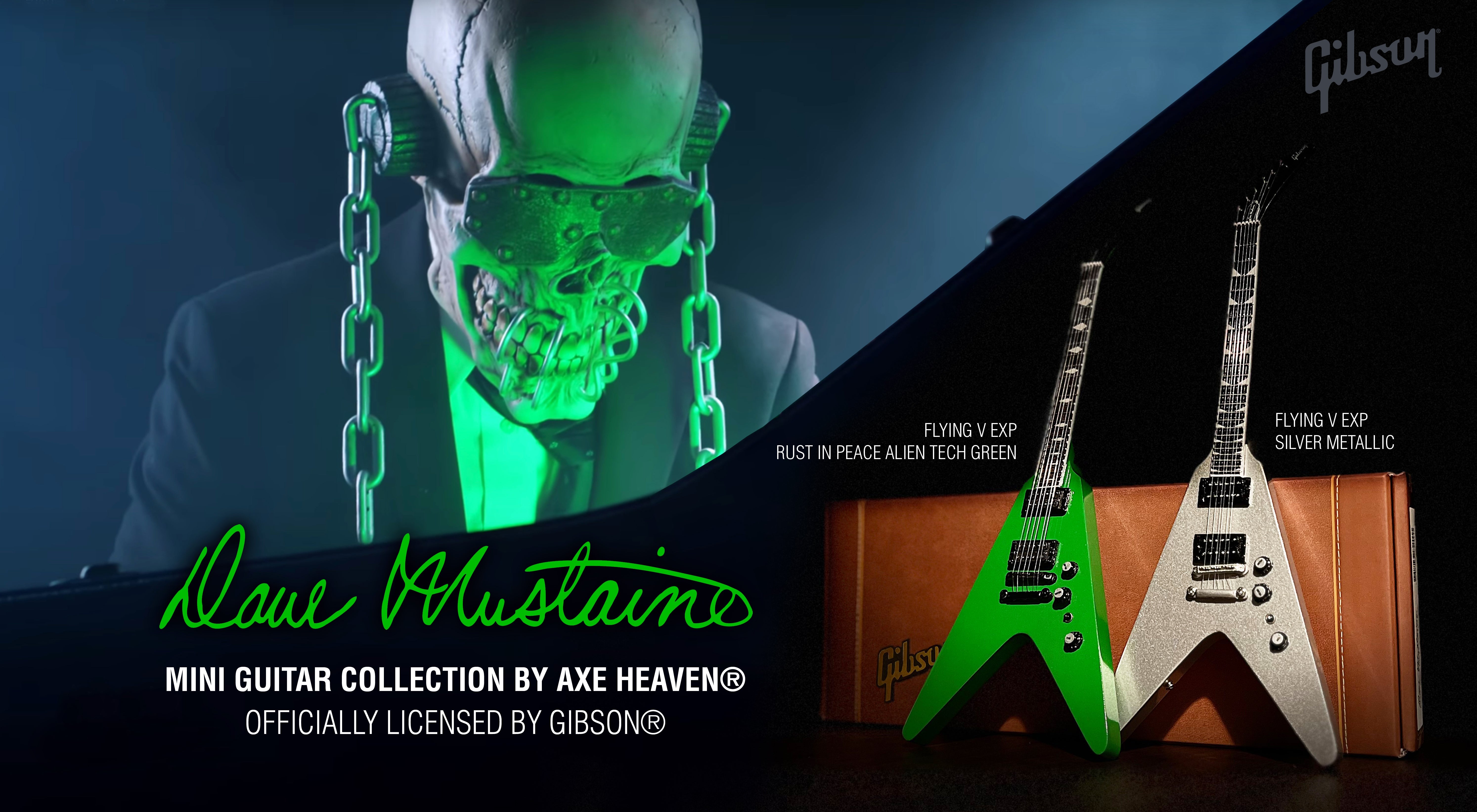 DAVE MUSTAINE SIGNATURE GIBSON FLYING V SET OF 2 MINI GUITAR COLLECTIO