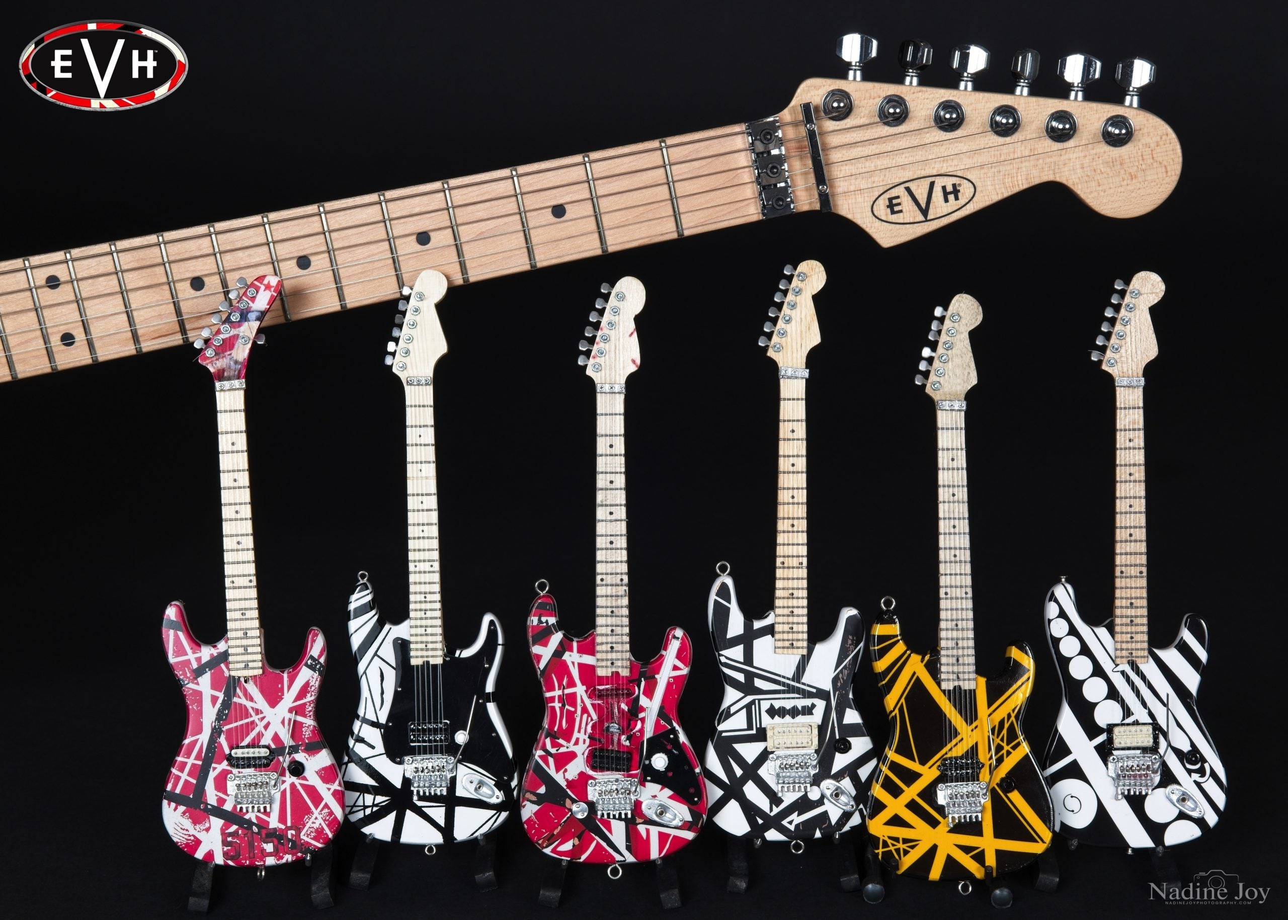 EVH SET OF 6 EDDIE VAN HALEN MINI GUITAR REPLICA COLLECTIBLES - OFFICI