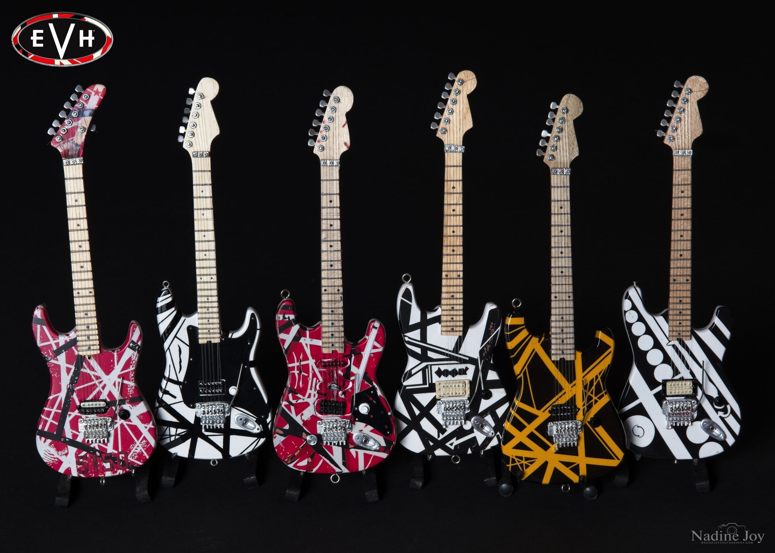 EVH SET OF 6 EDDIE VAN HALEN MINI GUITAR REPLICA COLLECTIBLES - OFFICI