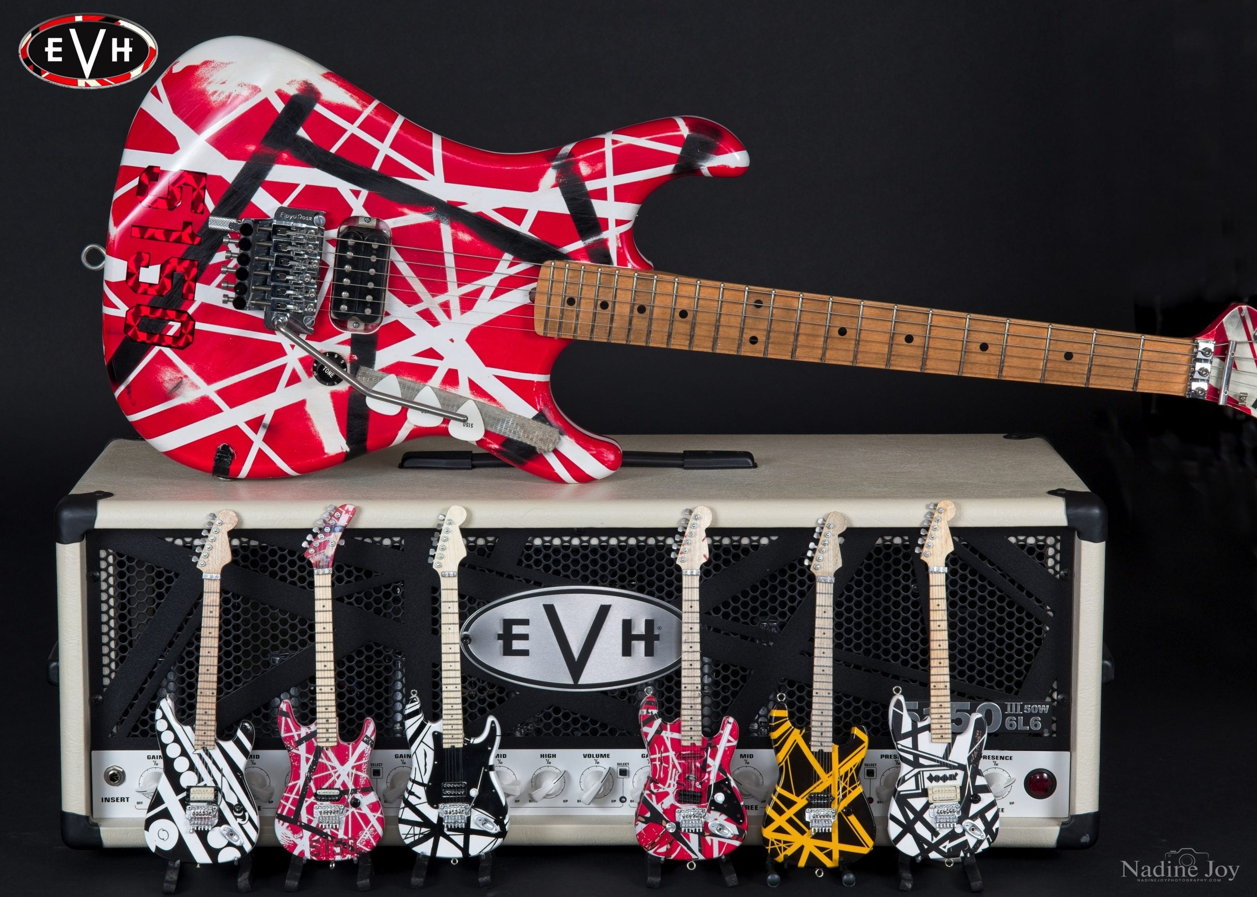 EVH SET OF 6 EDDIE VAN HALEN MINI GUITAR REPLICA COLLECTIBLES - OFFICI
