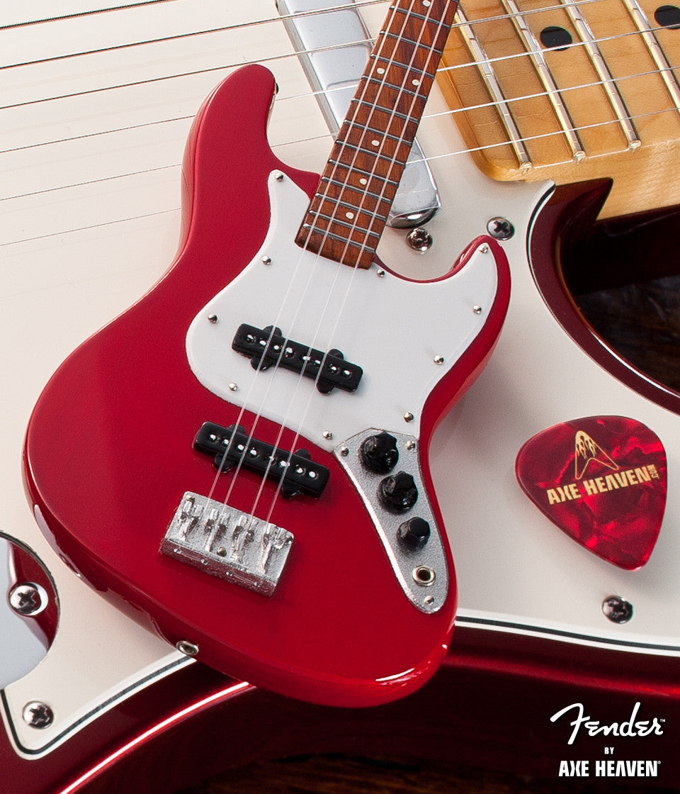FENDER™ RED JAZZ BASS™ MINIATURE GUITAR REPLICA - OFFICIALLY LICENSED