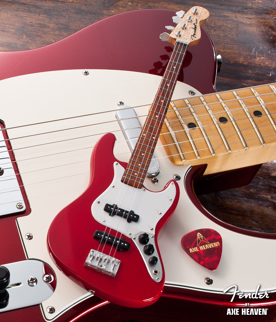 FENDER™ RED JAZZ BASS™ MINIATURE GUITAR REPLICA - OFFICIALLY LICENSED