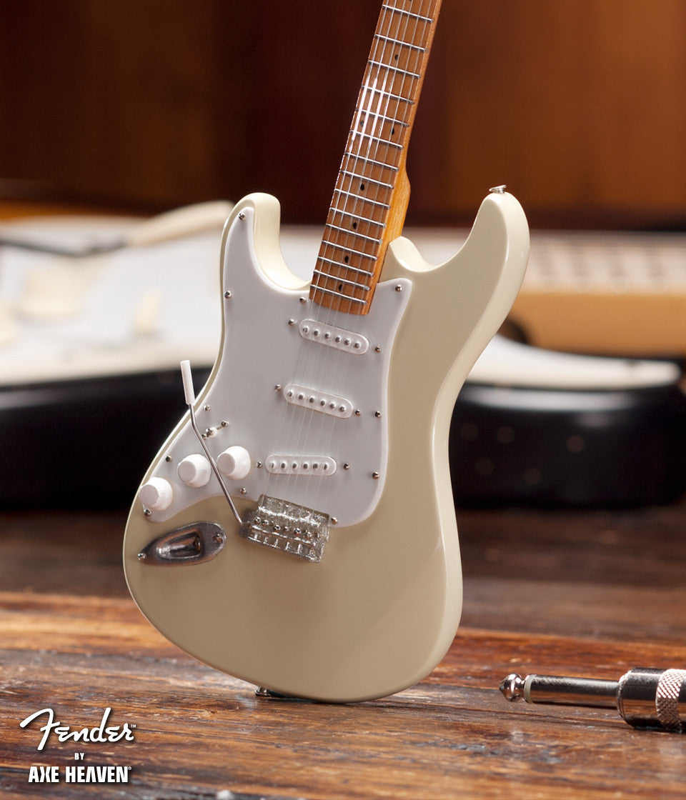 FENDER™ CREAM REVERSE HEADSTOCK STRAT™ MINIATURE GUITAR REPLICA - OFFICIALLY LICENSED