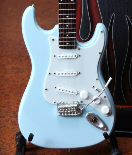 SONIC BLUE FENDER™ STRAT™ MINIATURE GUITAR REPLICA - OFFICIALLY LICENSED