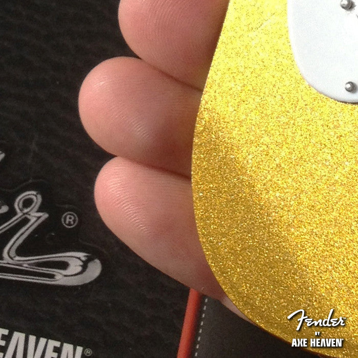 METALLIC GOLD FENDER™ STRAT™ - OFFICIALLY LICENSED MINIATURE GUITAR REPLICA